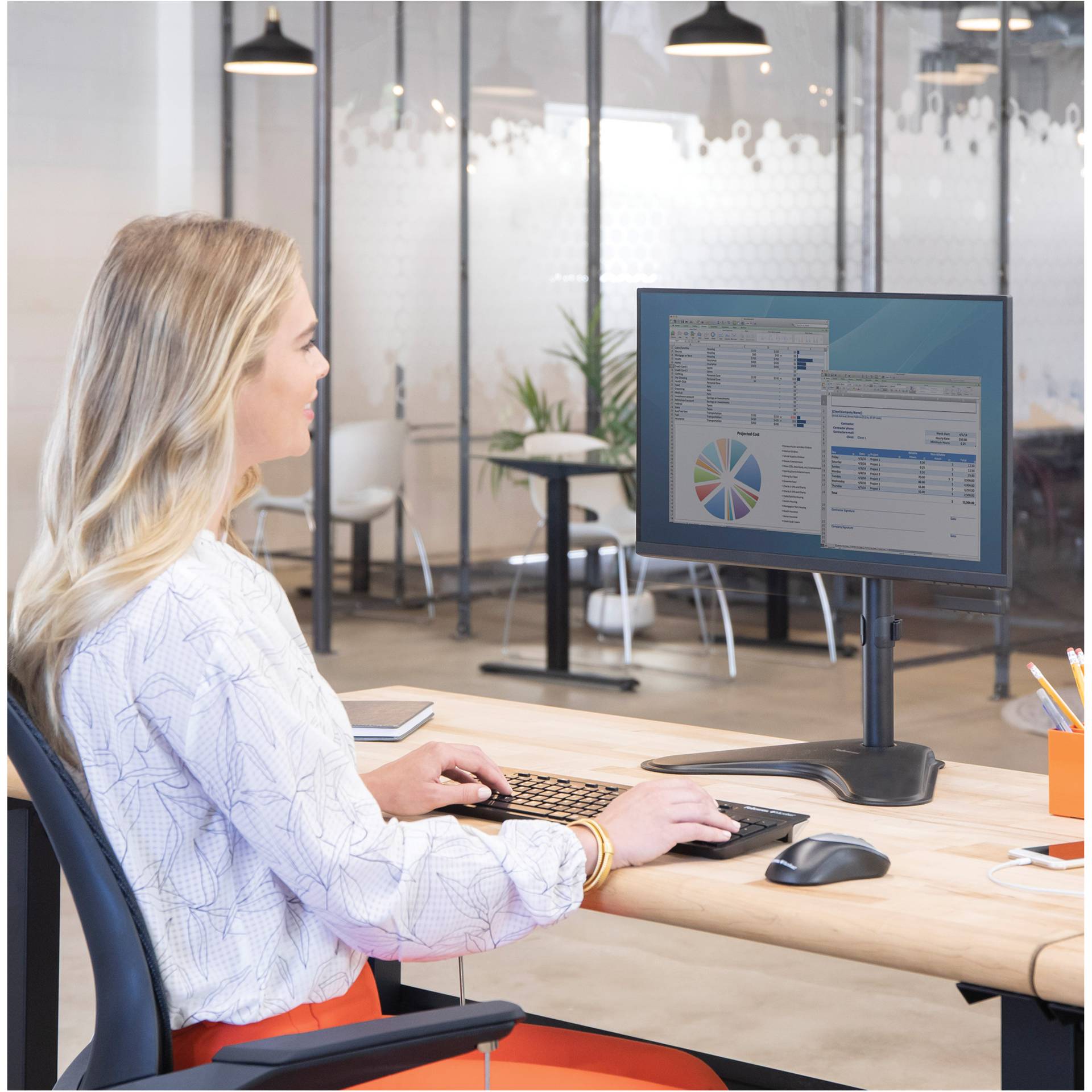 Fellowes Professional Series Einzel Monitorarm mit Standfuß