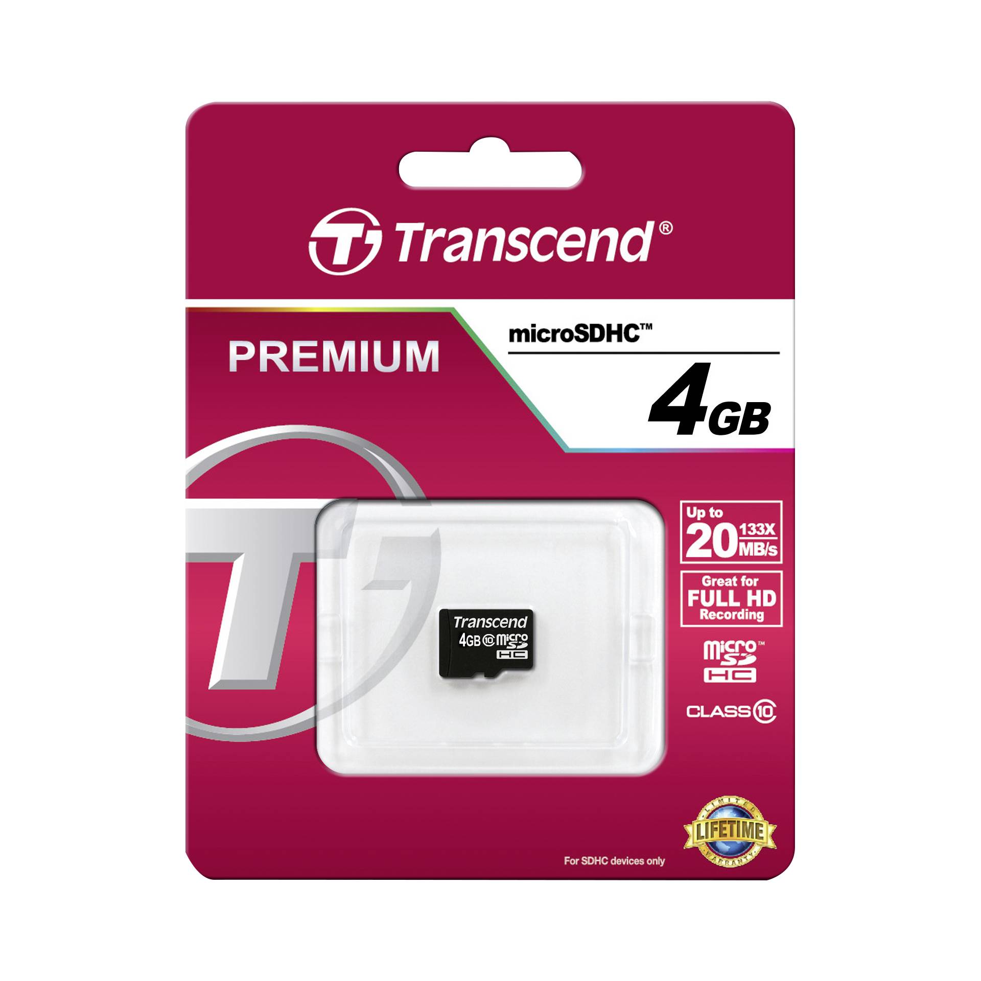 Transcend microSDHC 4GB Class 10