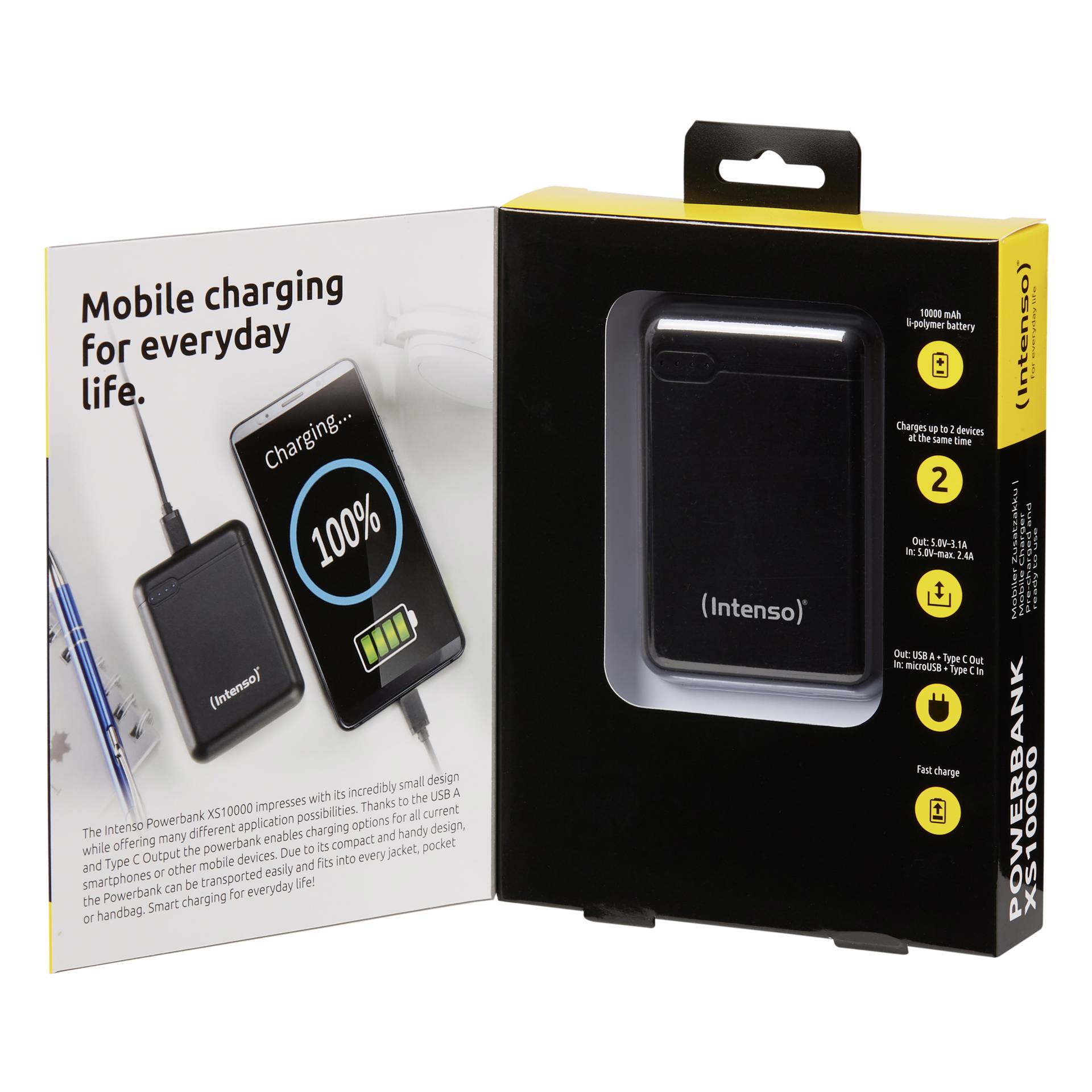 Intenso Powerbank XS10000 nero 10000 mAh incl. USB-A to tipo