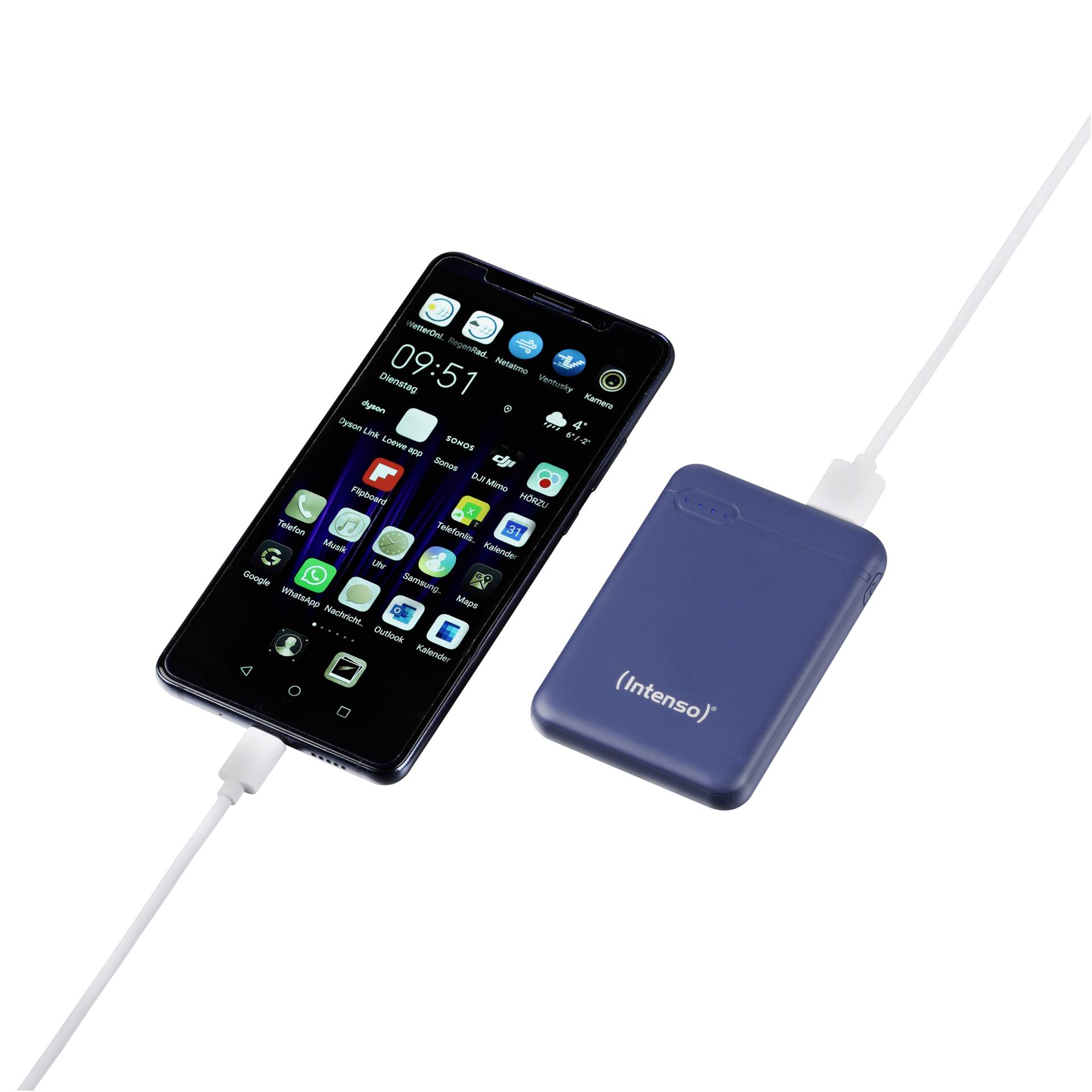 Intenso Powerbank XS5000 blu sc. 5000 mAh incl. USB-A to tip