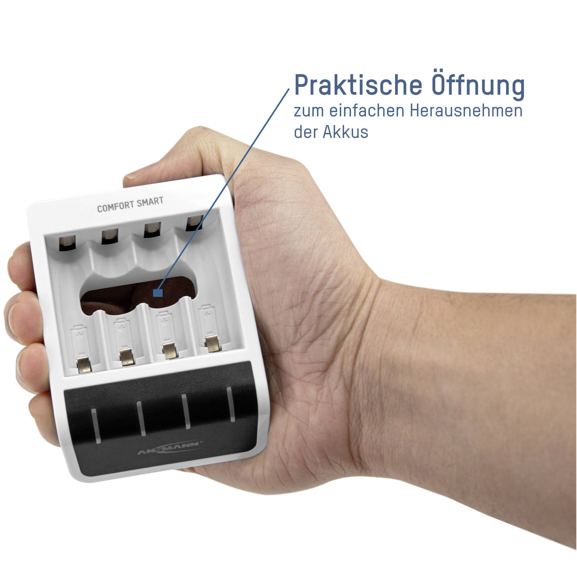 Ansmann Comfort Smart Ladegerät inkl. 4 AA Mignon Akkus 2100