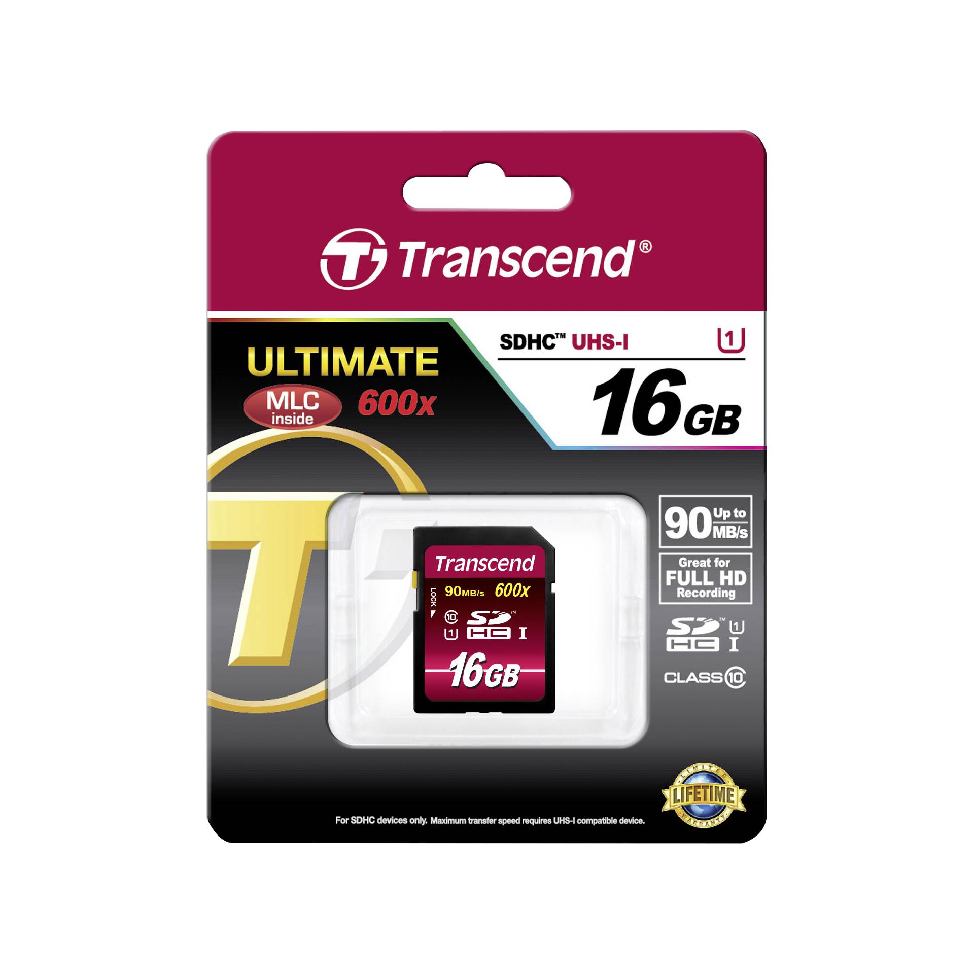 Transcend SDHC 16GB Class10 UHS-I 600x Ultimate