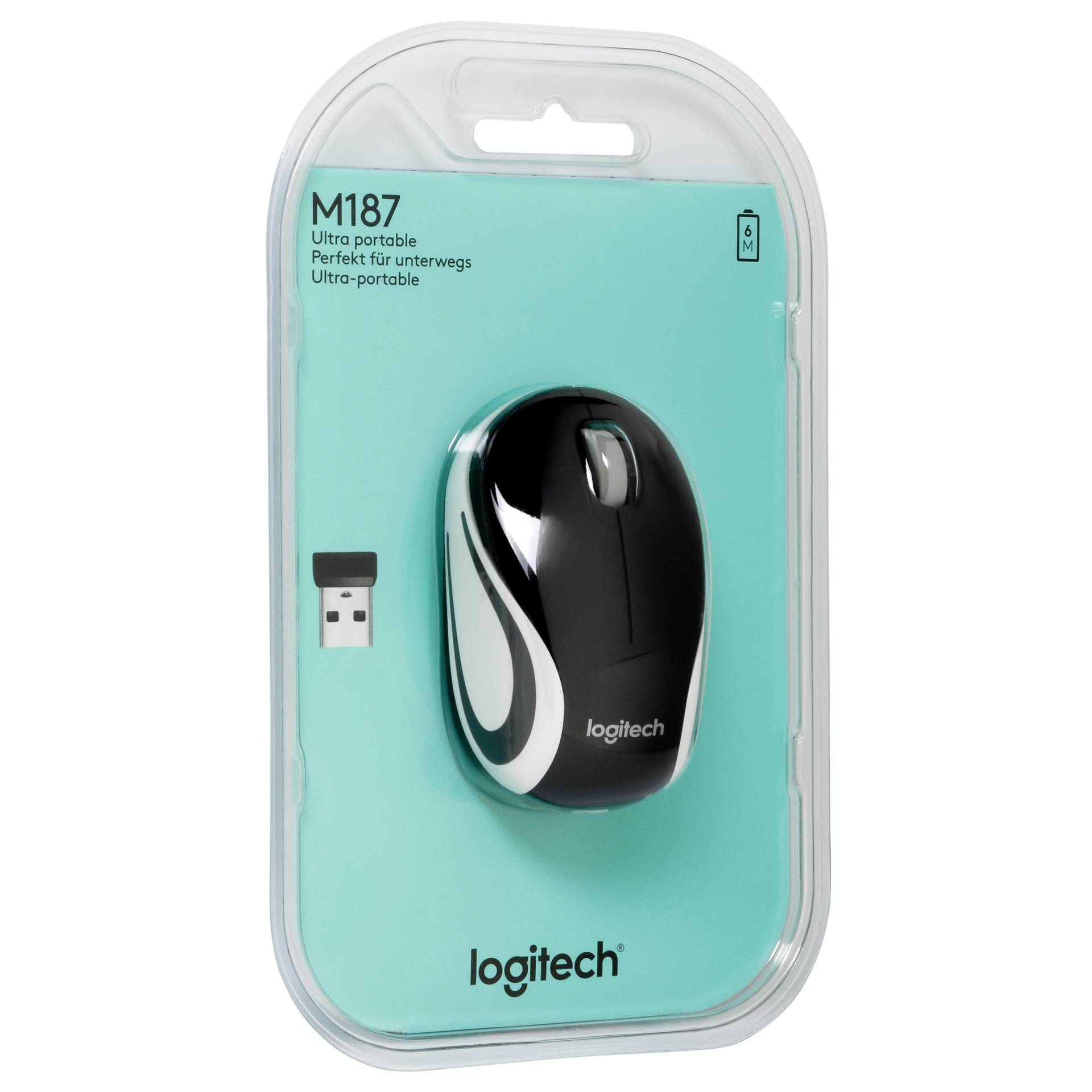 Logitech M 187 cordless Mini Mouse USB nero