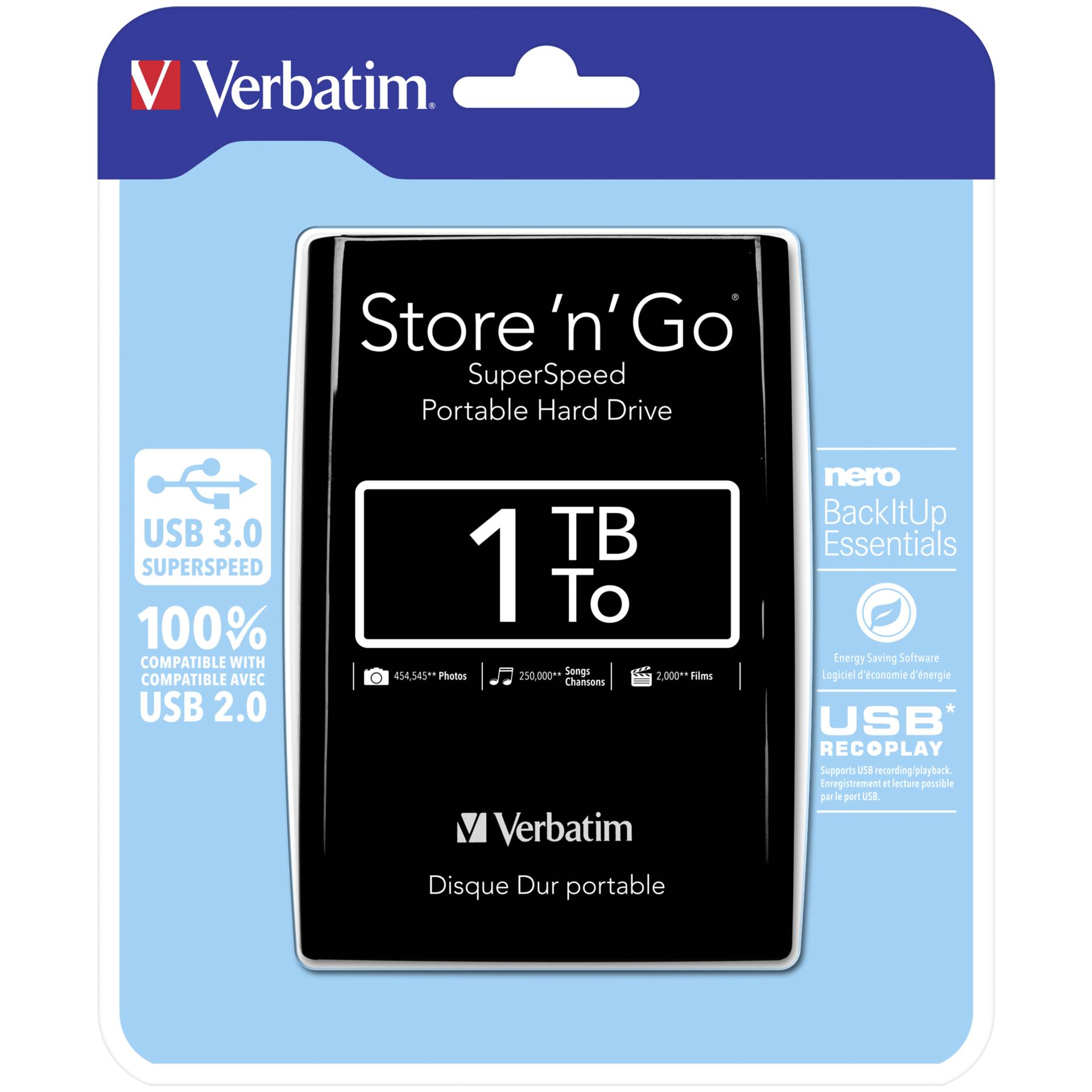 Verbatim Store n Go Portable 1TB USB 3.0 nero