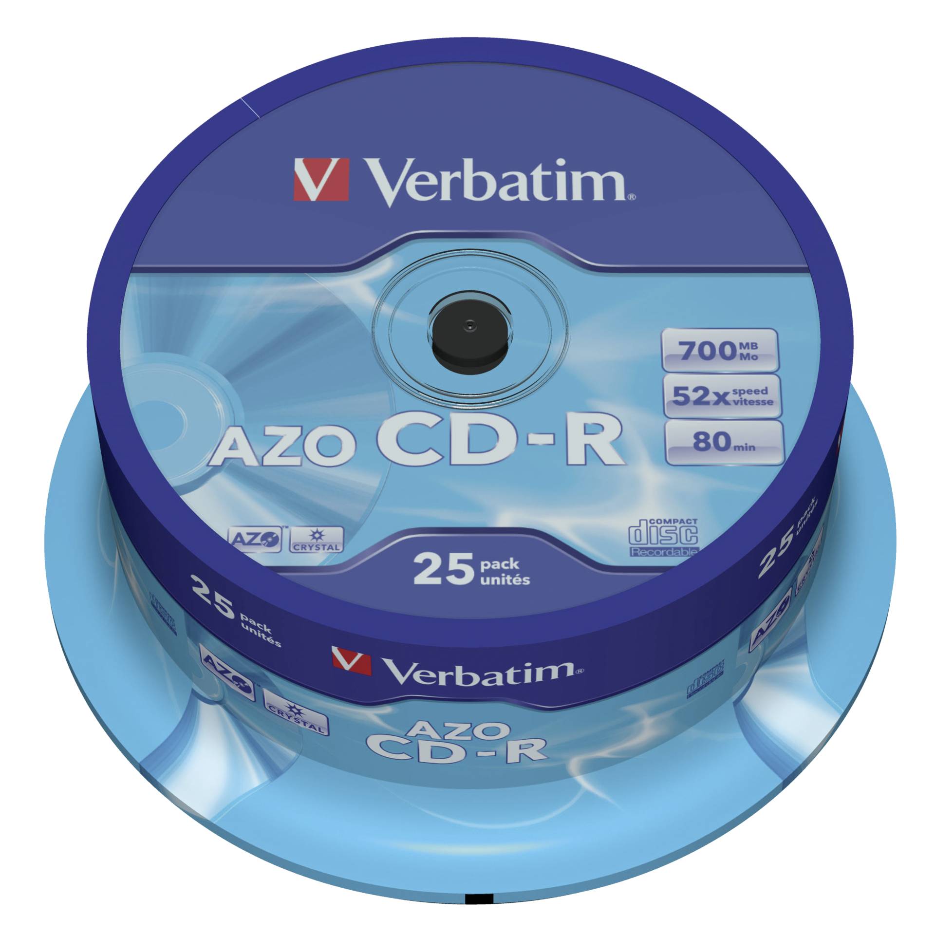 1x25 Verbatim Data Life Plus CD-R 80, 52x Speed, Spindel