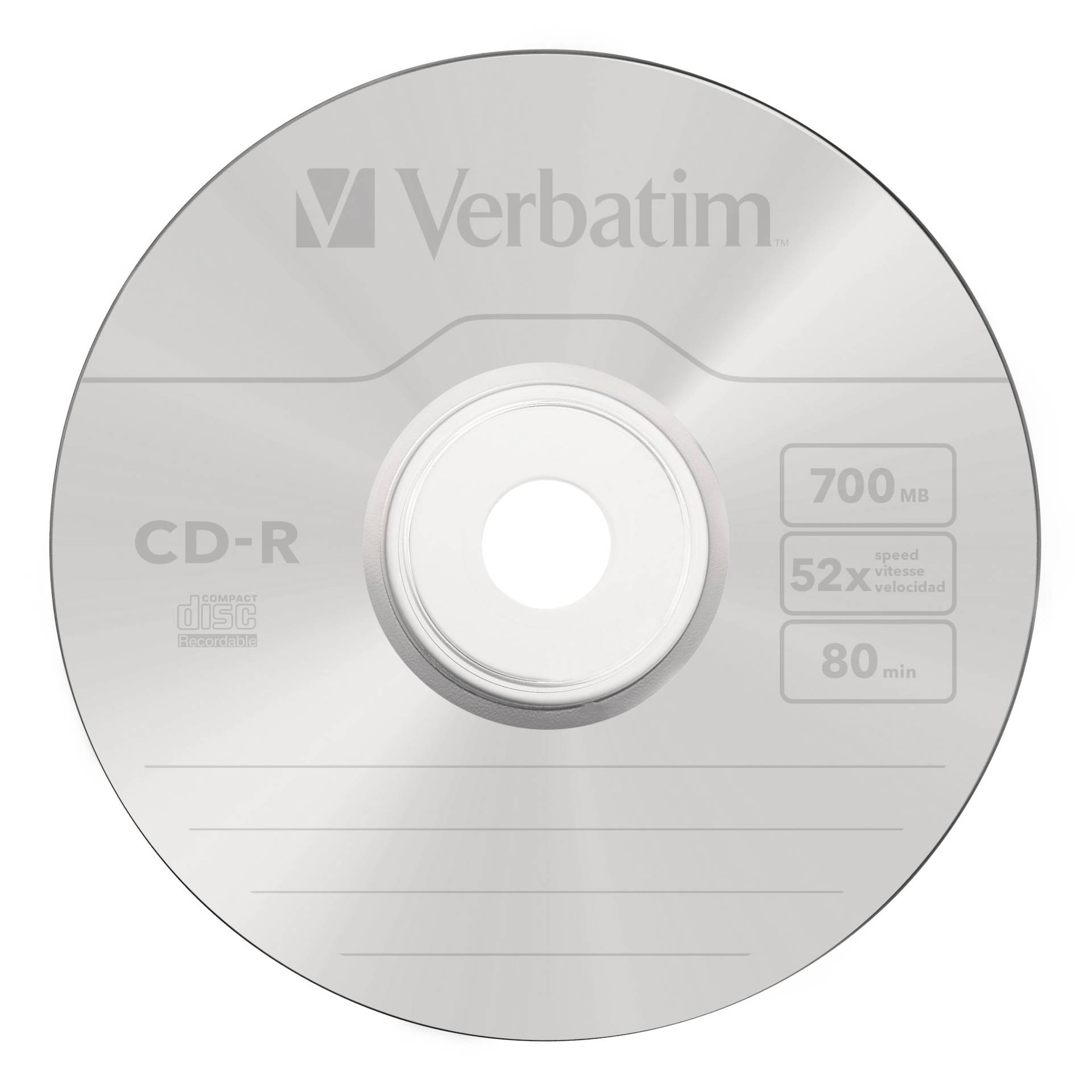 1x25 Verbatim Data Life Plus CD-R 80, 52x Speed, Spindel