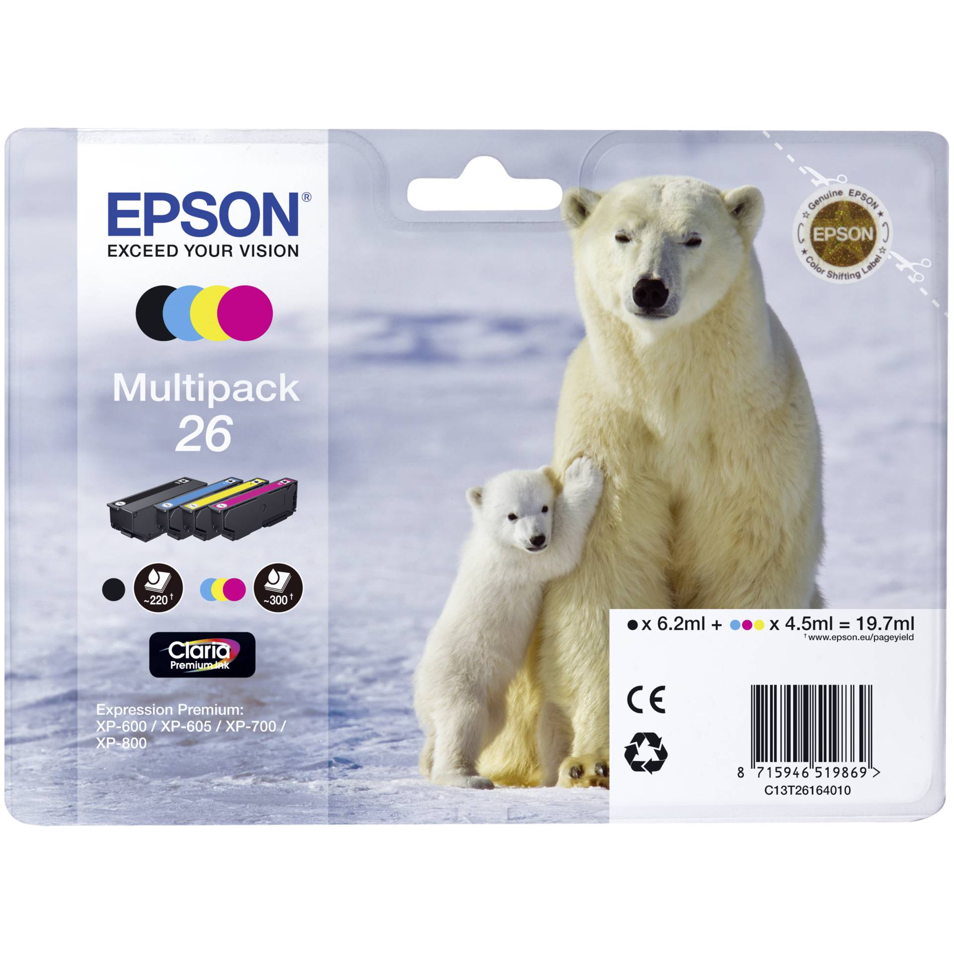 Epson Claria Premium Multipack T 261 BK/C/M/Y            T 2