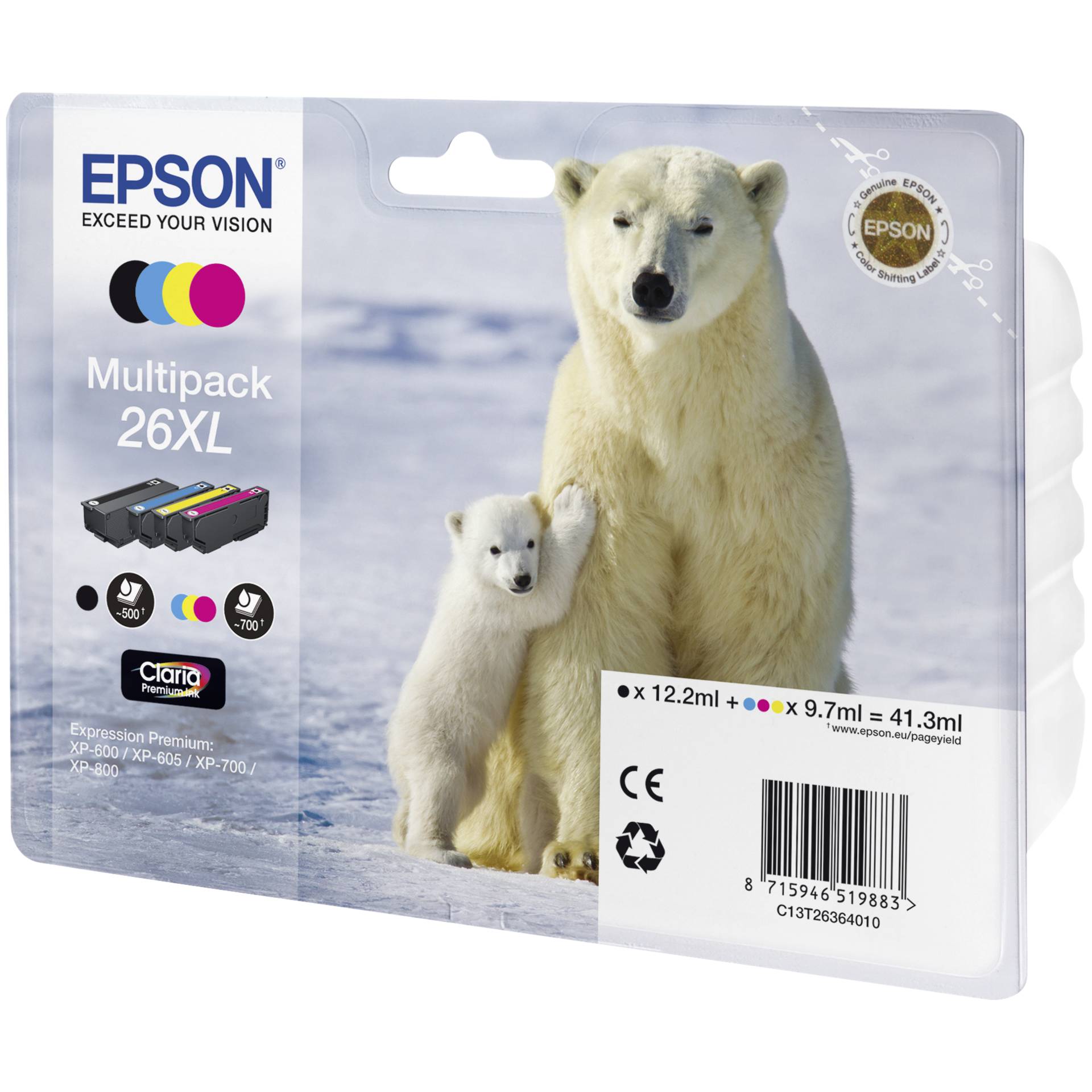 Epson Claria Premium XL T 263 Multipack BK/C/M/Y        T 26