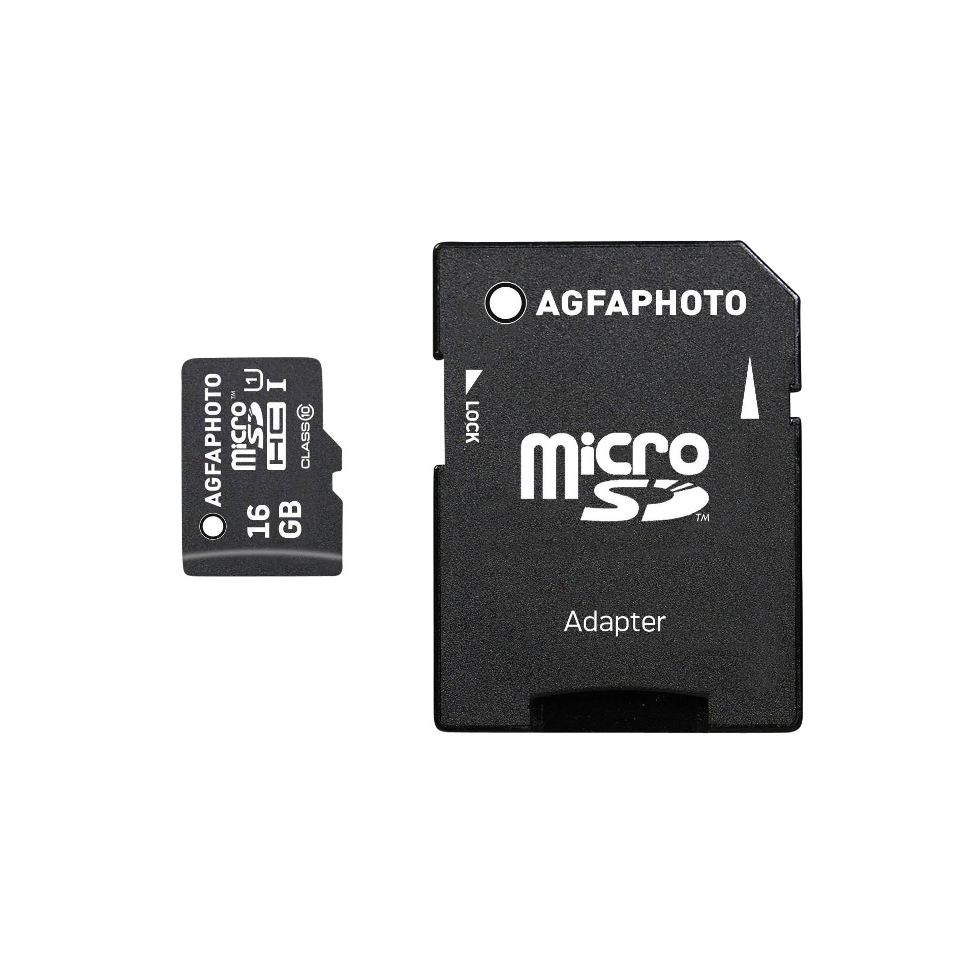 AgfaPhoto MicroSDHC UHS-I   16GB High Speed Class 10 U1 + ad
