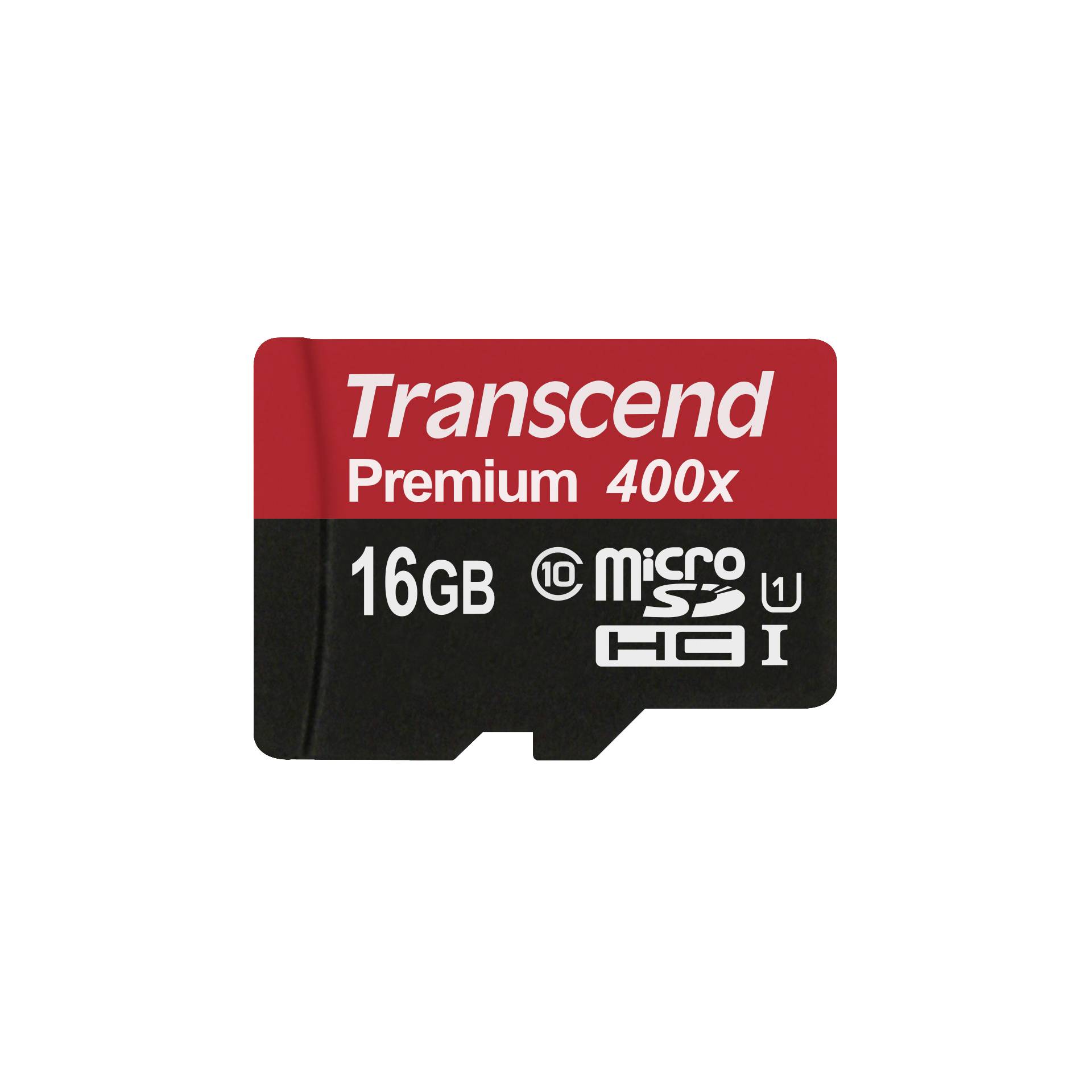 Transcend microSDHC 16GB Class 10 UHS-I 400x + SD adatt.