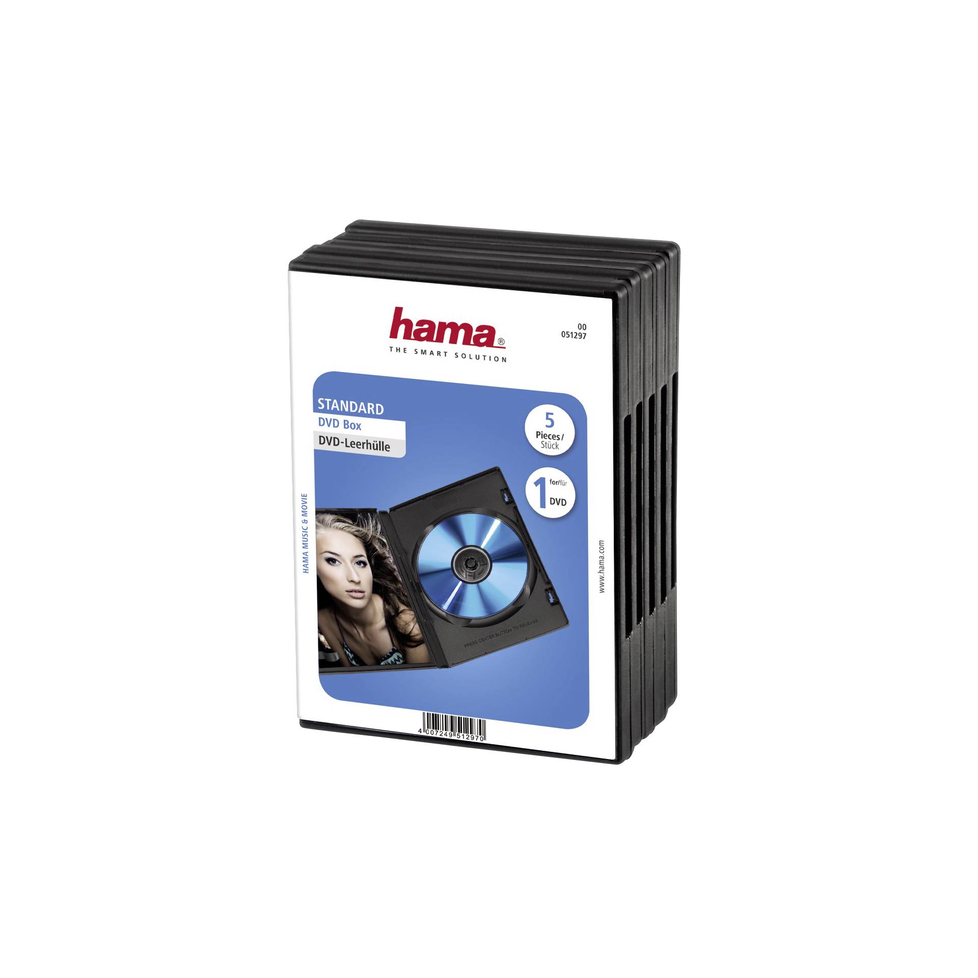 Hama Custodie DVD Confezione 5 pezzi nero              51297
