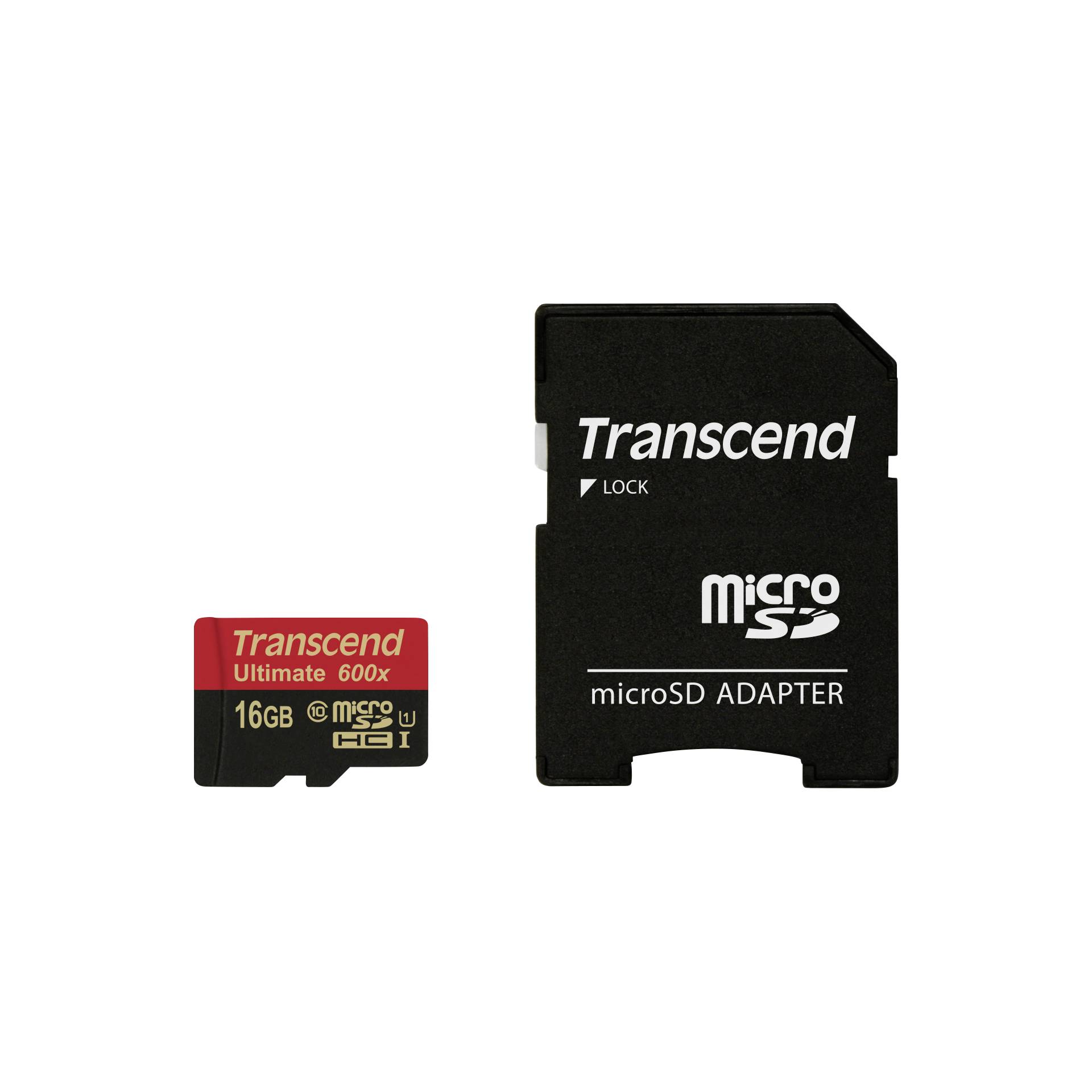 Transcend microSDHC 16GB Class 10 UHS-I MLC 600x + Adattat.S 2