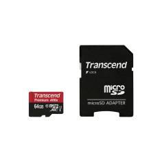 Transcend microSDXC 64GB Class 10 UHS-I U1 400x + SD adattat 2