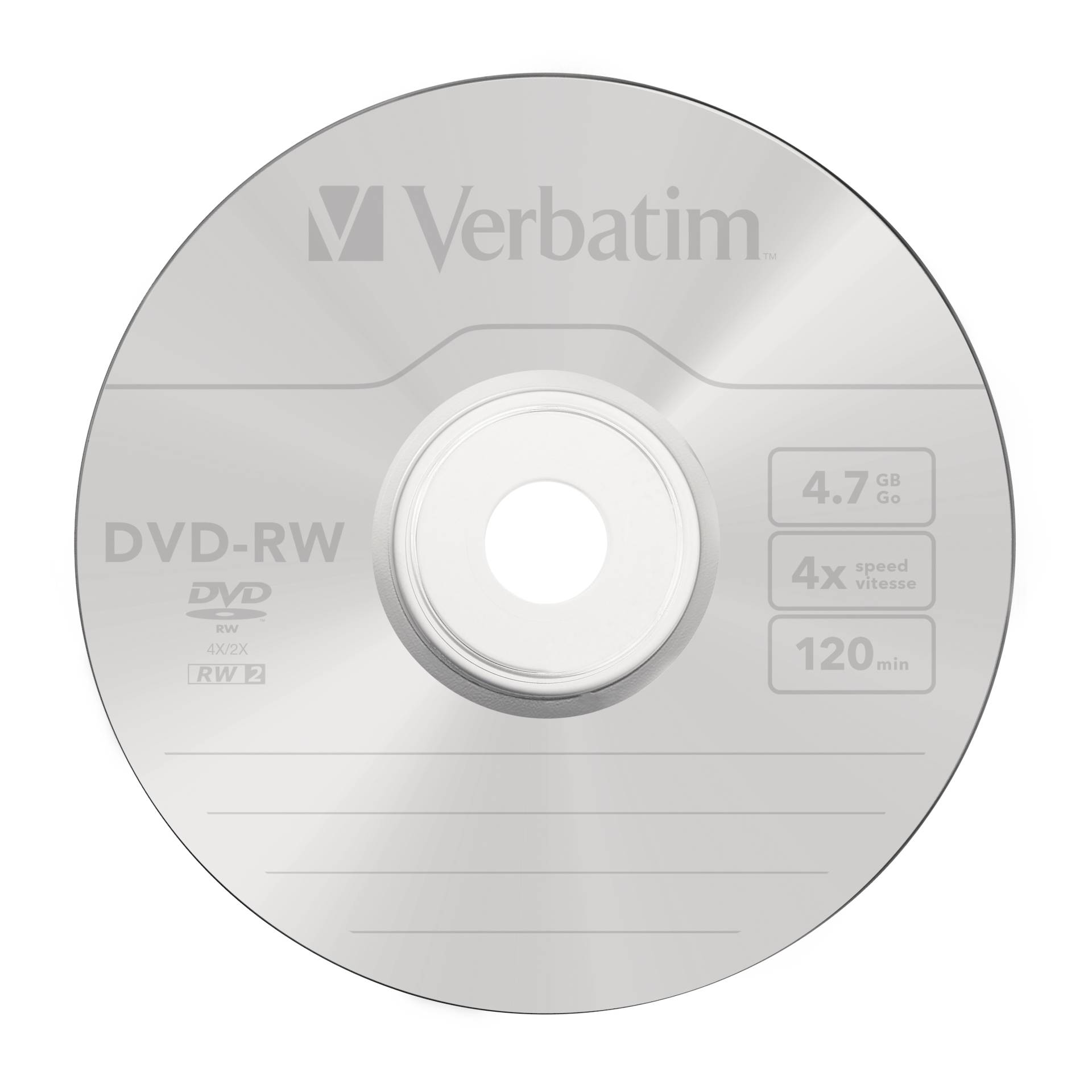 1x5 Verbatim DVD-RW 4,7GB 4x Speed, Jewel custodia