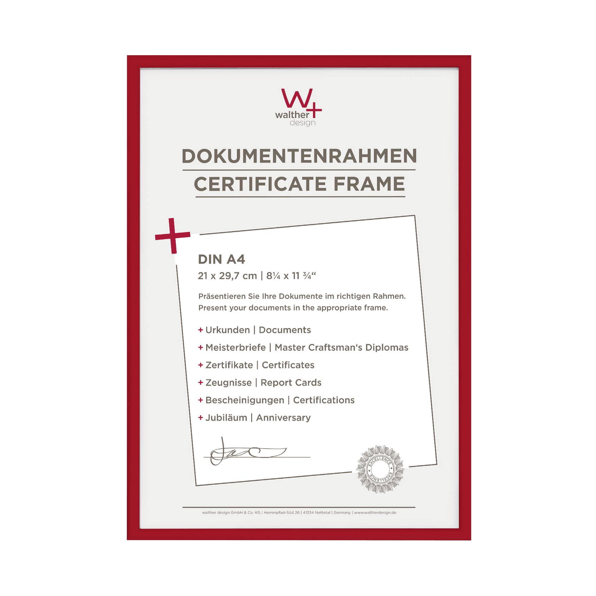 Walther New Lifestyle    21x29,7 plastica rosso DIN A4 KV130