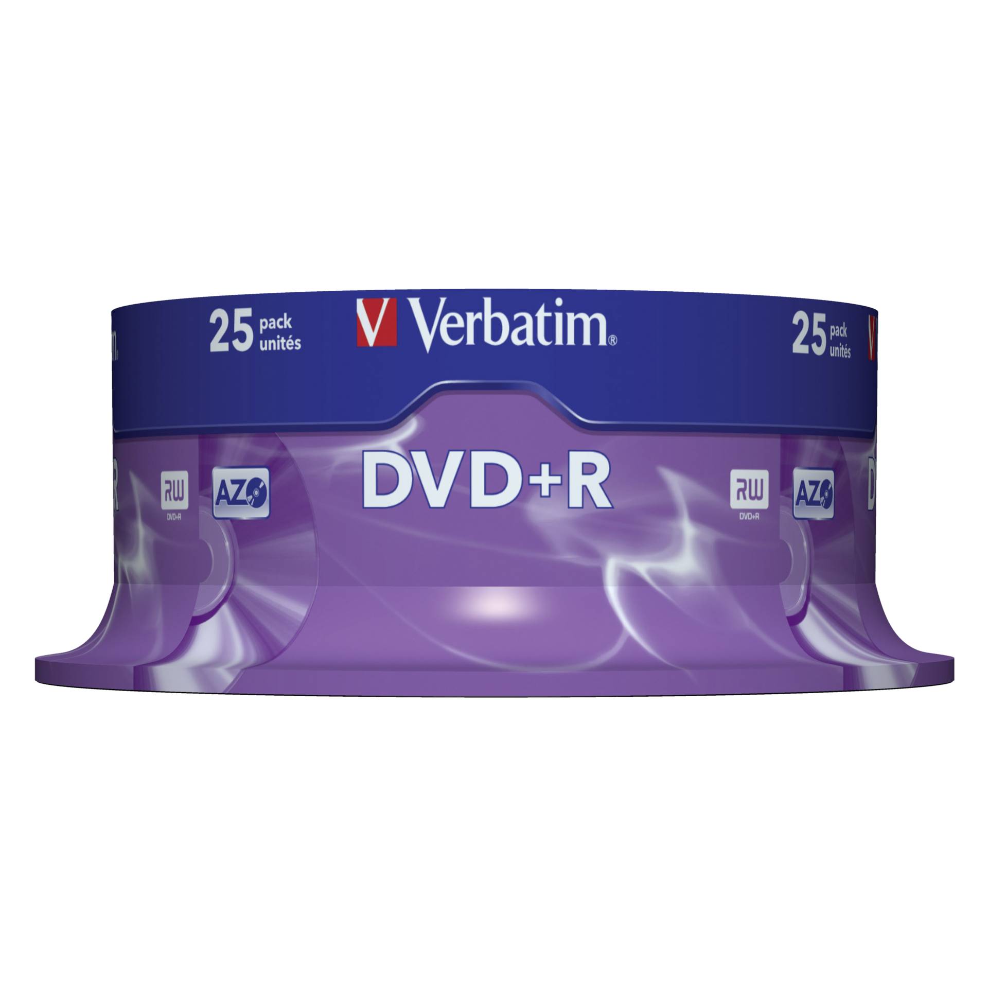 1x25 Verbatim DVD+R 4,7GB 16x Speed, opaco argento