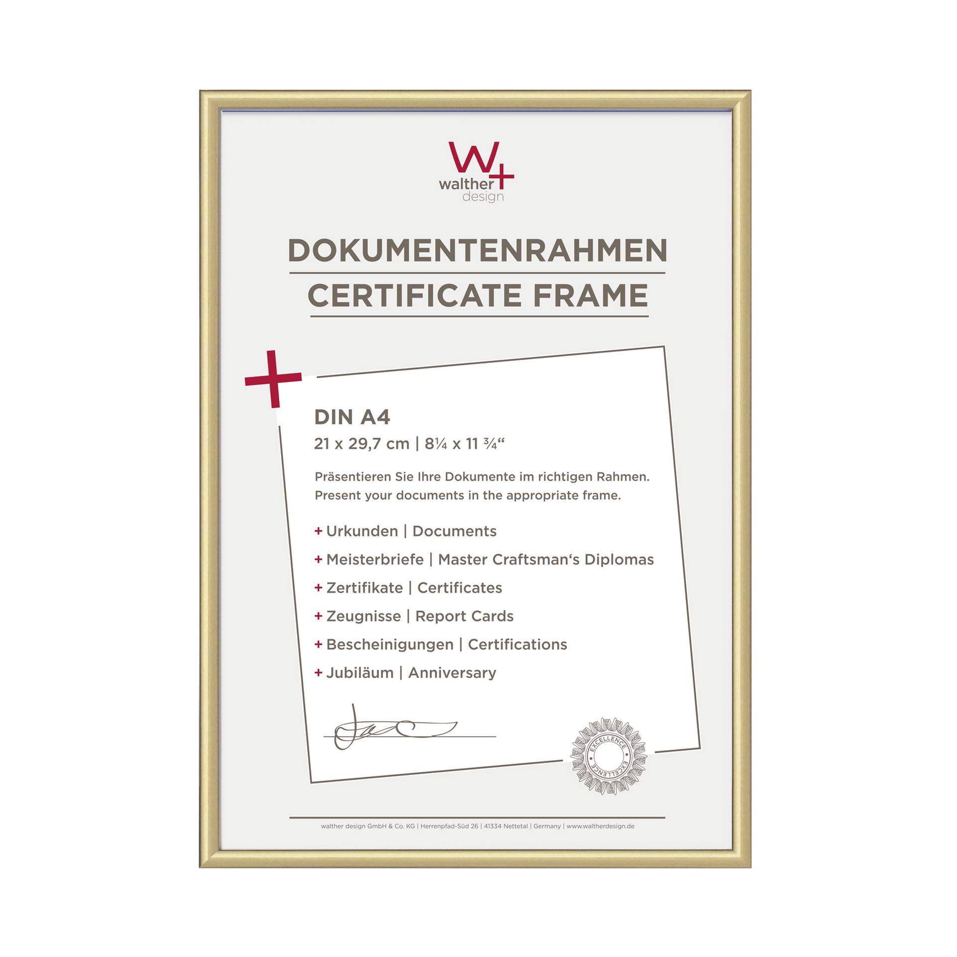 Walther New Lifestyle    21x29,7 plastica oro DIN A4 KV130G