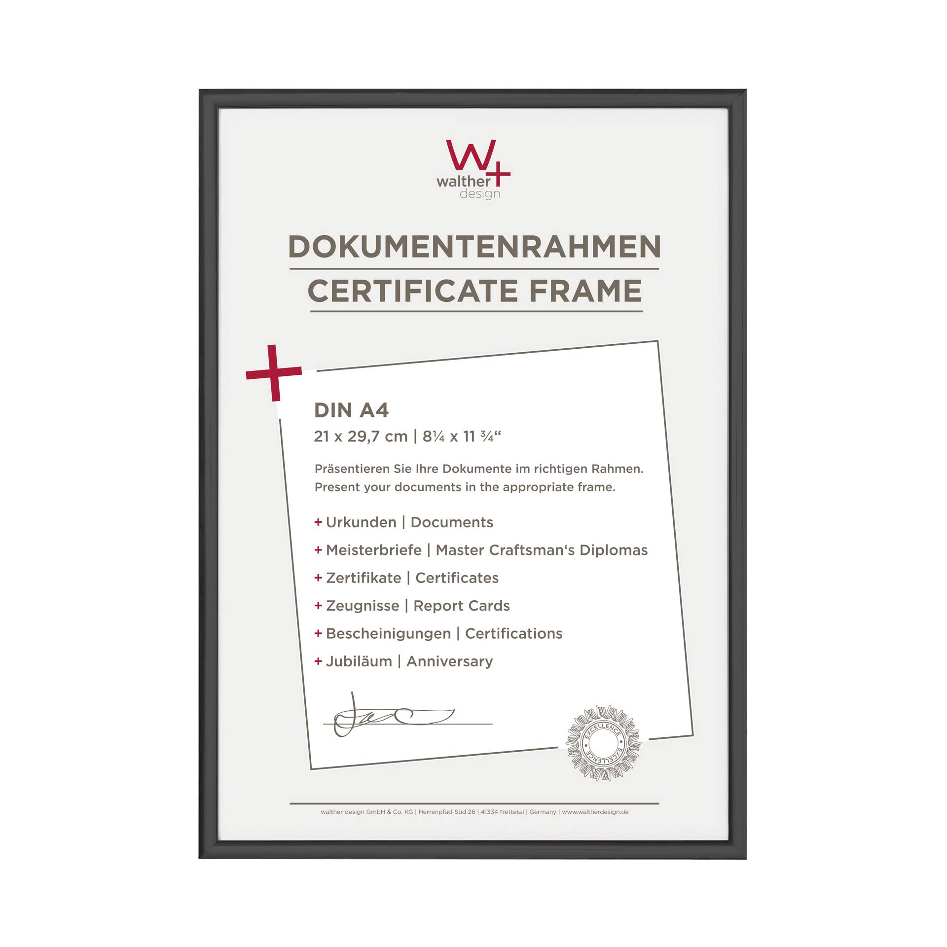 Walther New Lifestyle    21x29,7 plastica nero DIN A4 KV130B