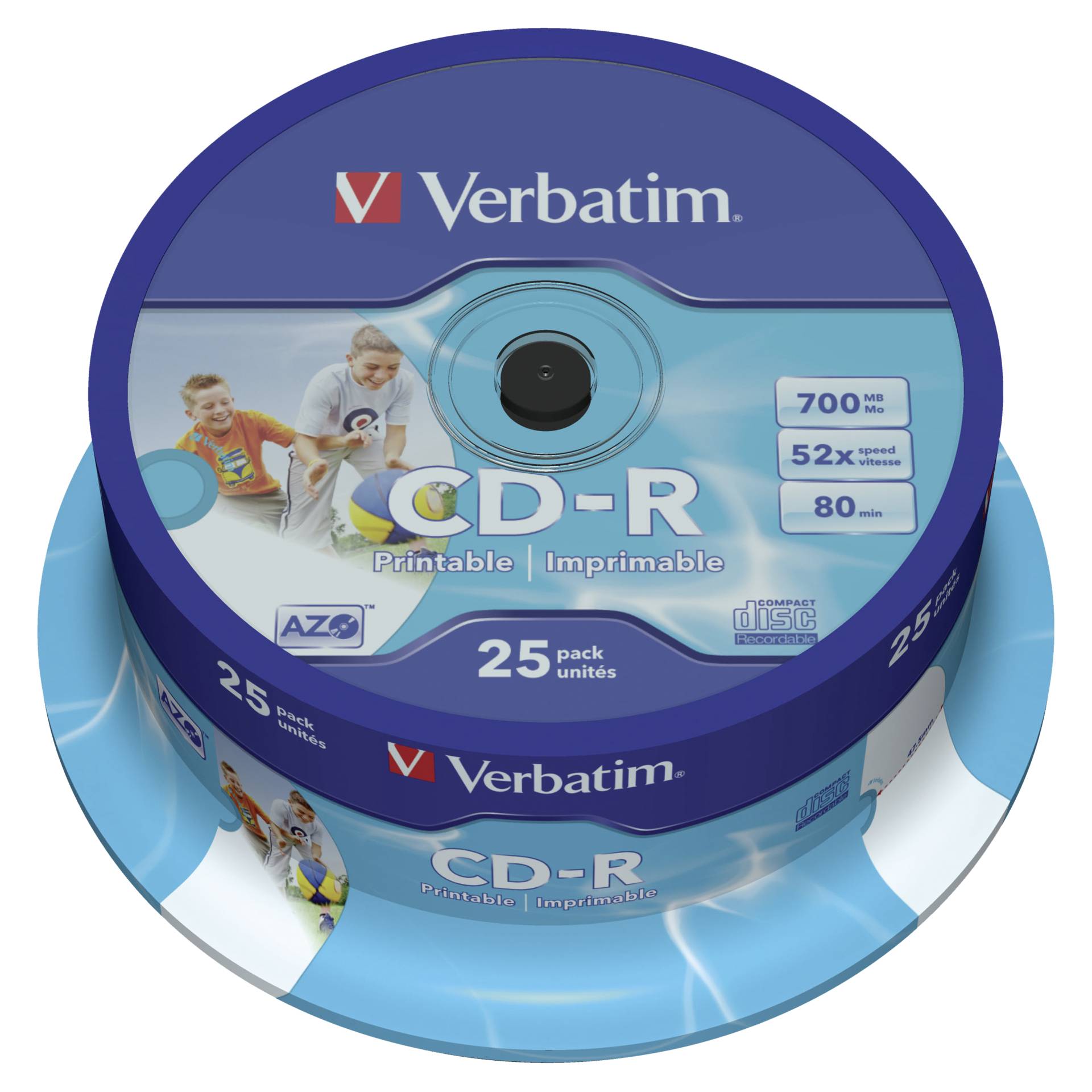 1x25 Verbatim CD-R 80 / 700MB 52x Speed, Data Life plus prin