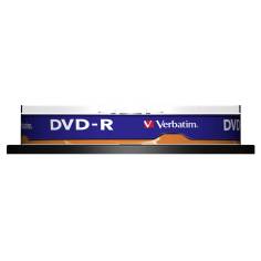 1x10 Verbatim DVD-R 4,7GB 16x Speed, opaco argento Cakebox 2