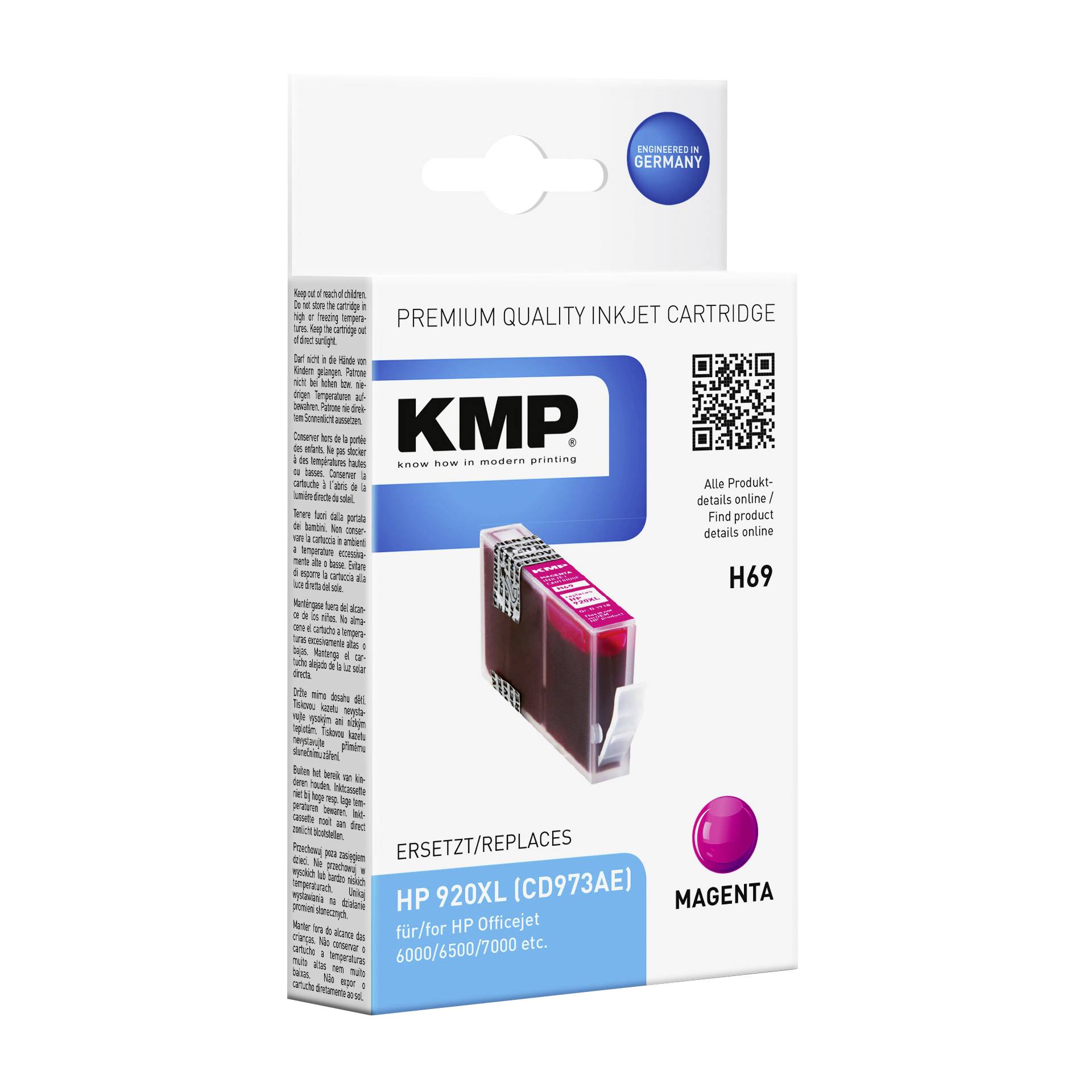 KMP H69 cartuccia magenta comp. per HP CD 973 Nr. 920 XL
