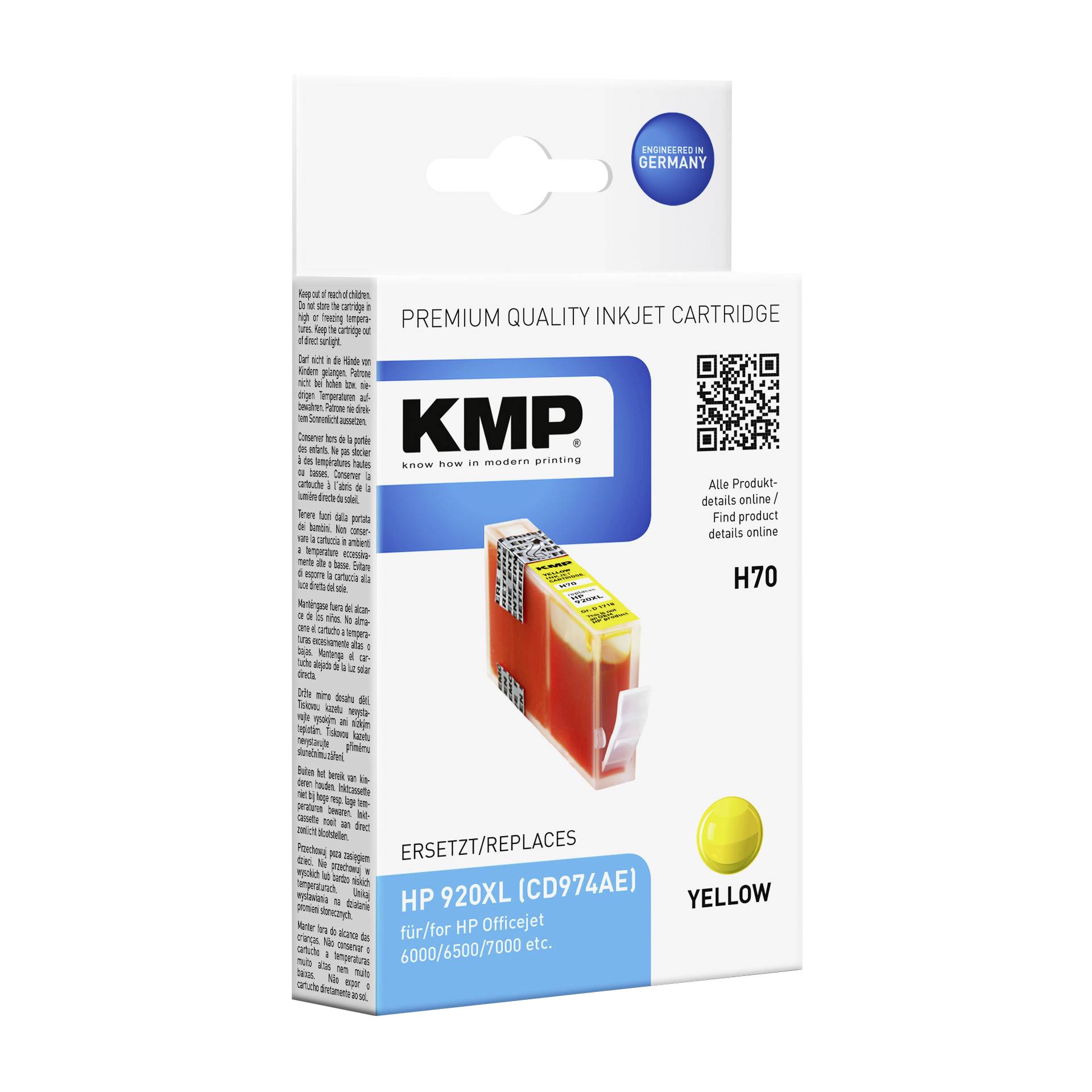 KMP H70 cartuccia giallo compat. per HP CD 974 AE Nr. 920 XL