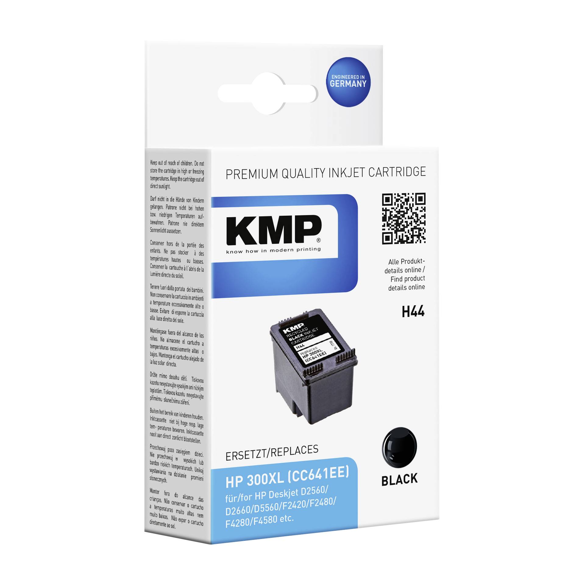 KMP H44 cartuccia nero comp. con HP CC 641 EE Nr. 300XL
