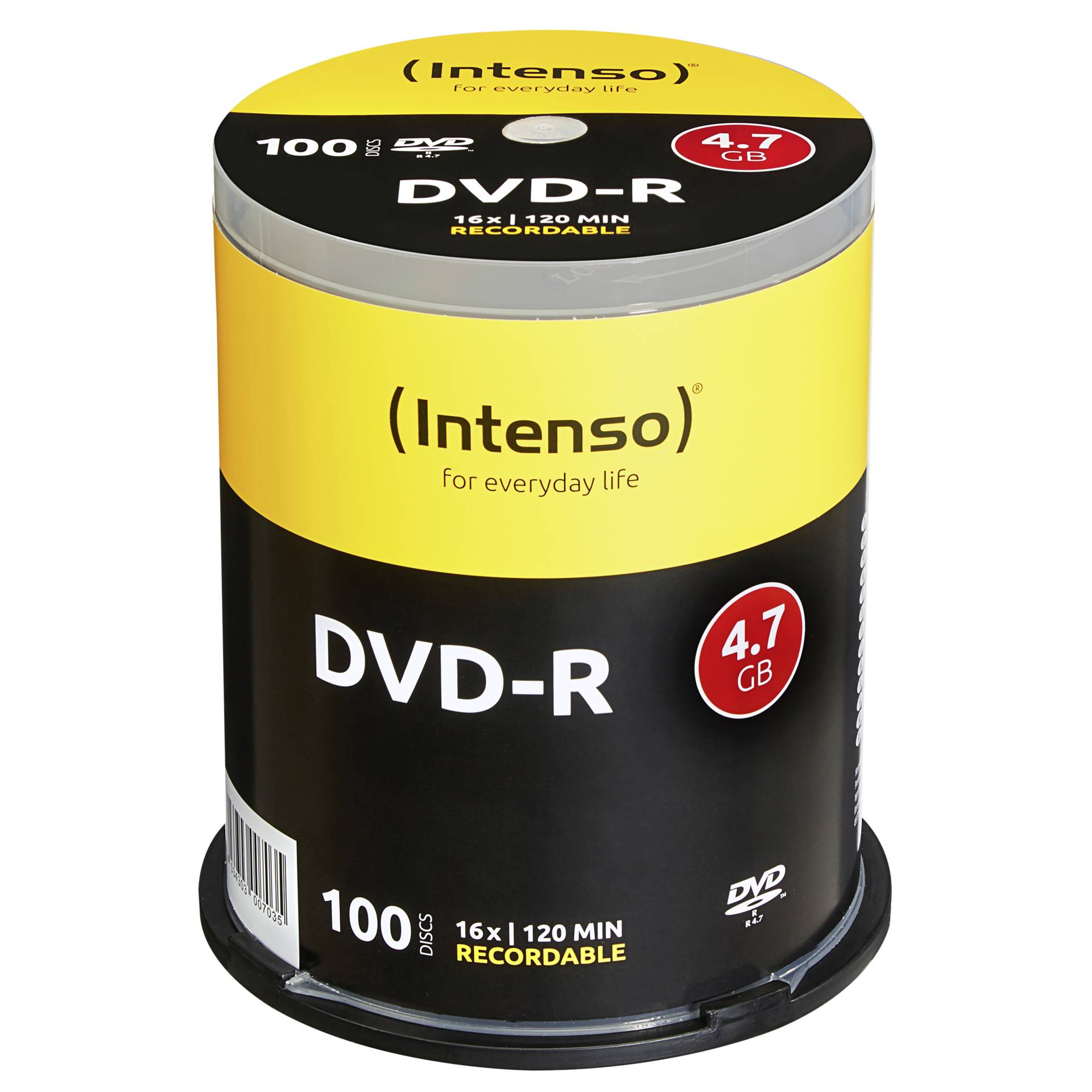 1x100 Intenso DVD-R 4,7GB 16x Speed, Cakebox