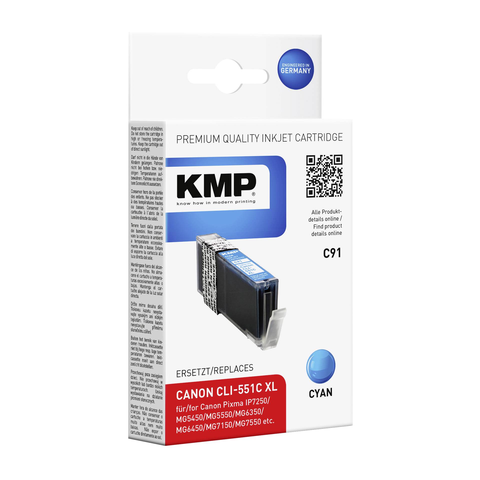 KMP C91 cartuccia ciano comp. con Canon CLI-551 C XL