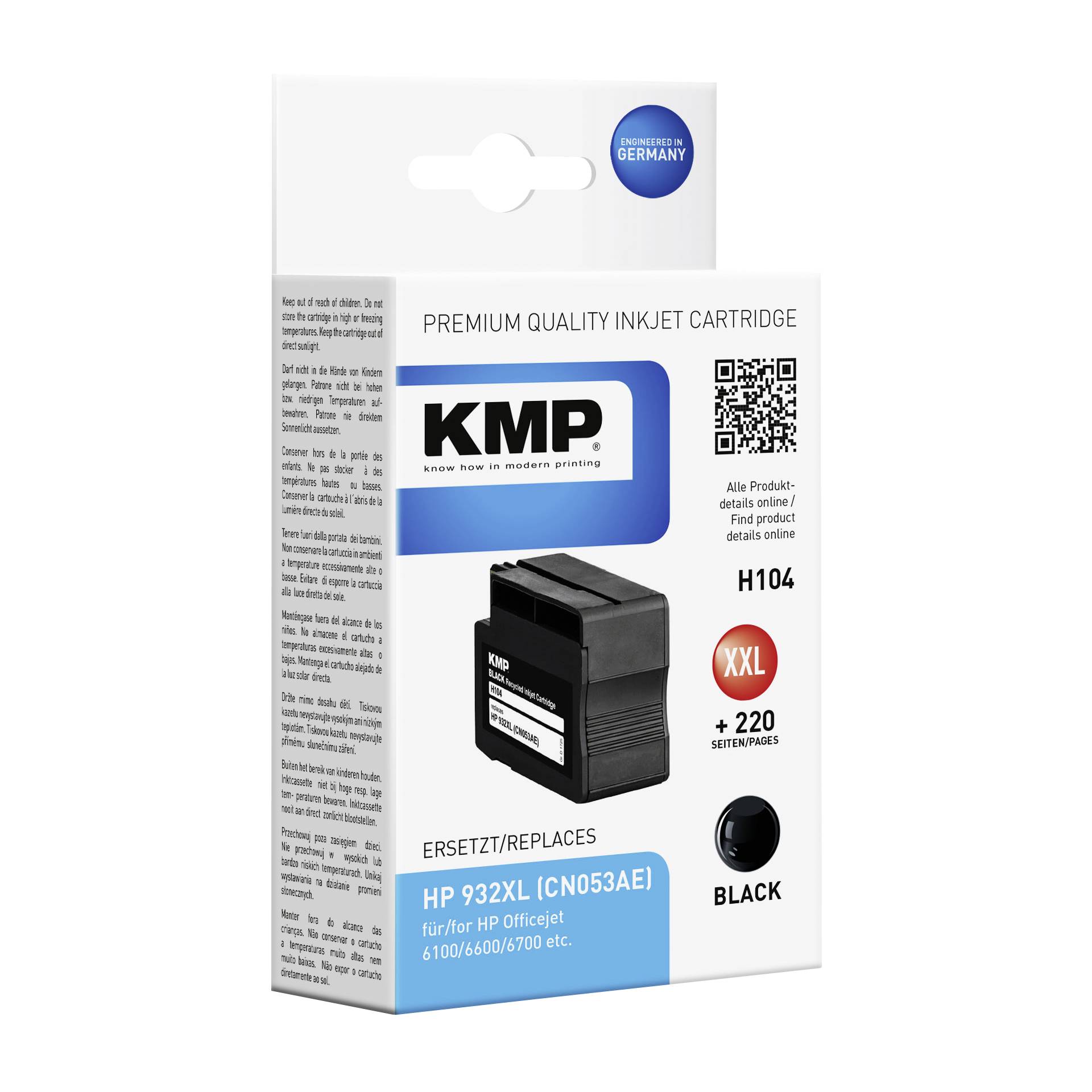 KMP H104 cartuccia nero comp. con HP CN 053 AE 932 XL