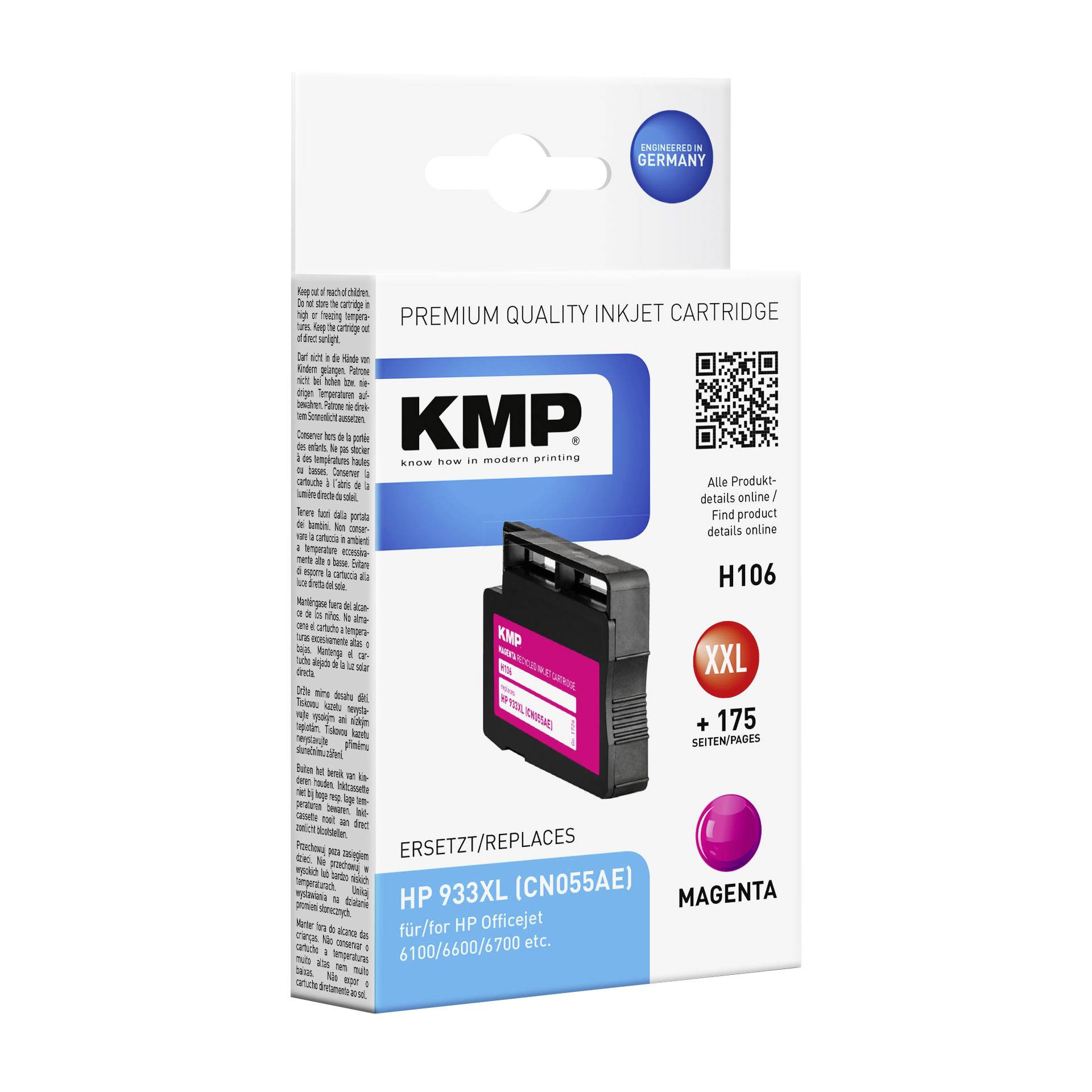 KMP H106 cartuccia magenta comp. con HP CN 055 AE 933 XL