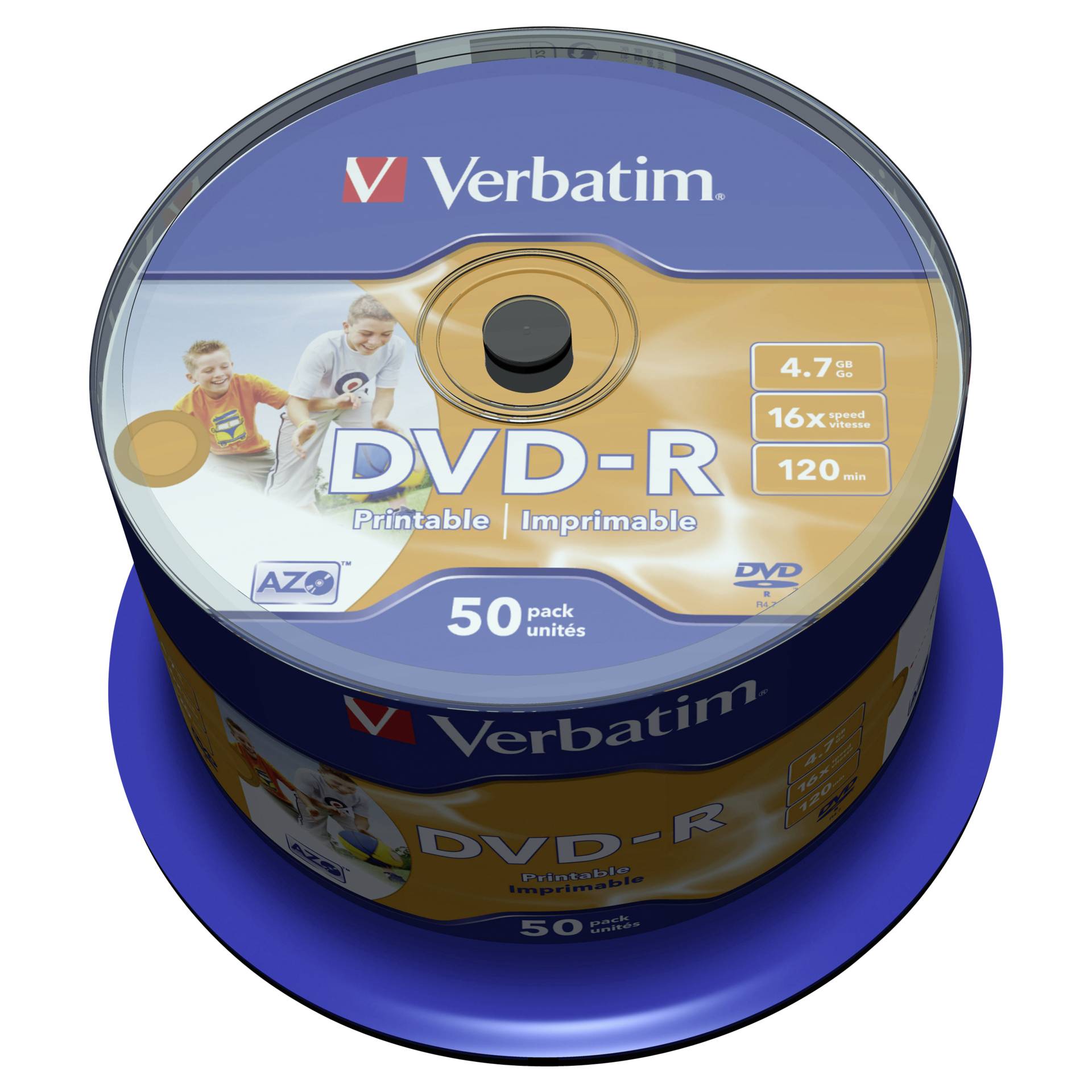 1x50 Verbatim DVD-R 4,7GB 16x Speed, foto  printable