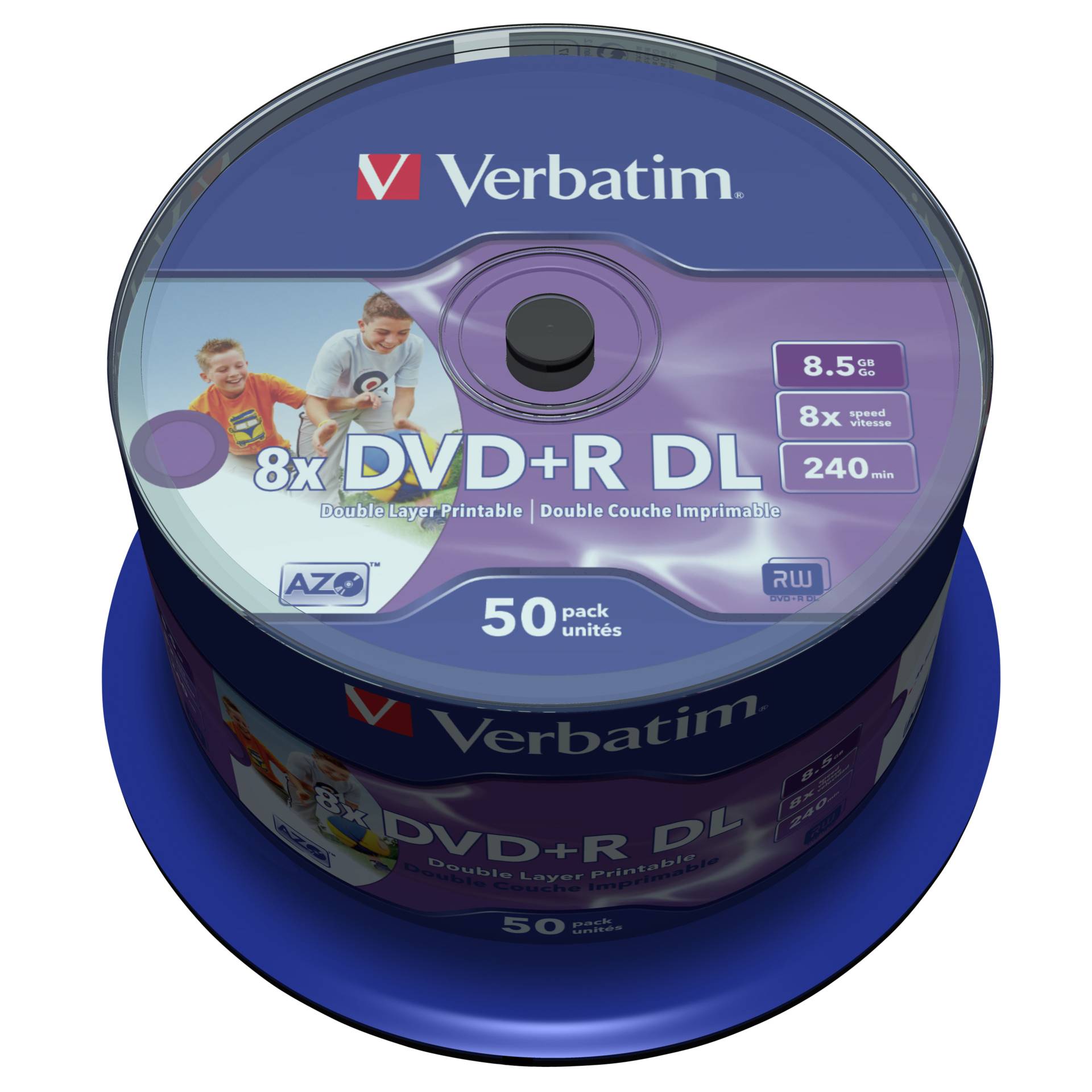 1x50 Verbatim DVD+R Double Layer 8x Speed, 8,5GB wide printa