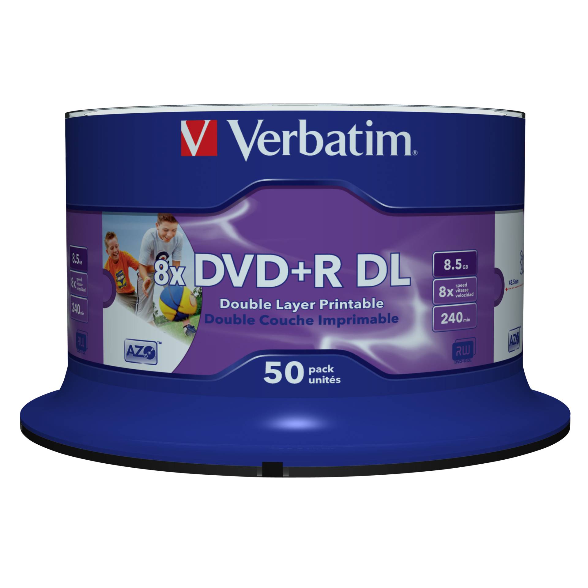 1x50 Verbatim DVD+R Double Layer 8x Speed, 8,5GB wide printa