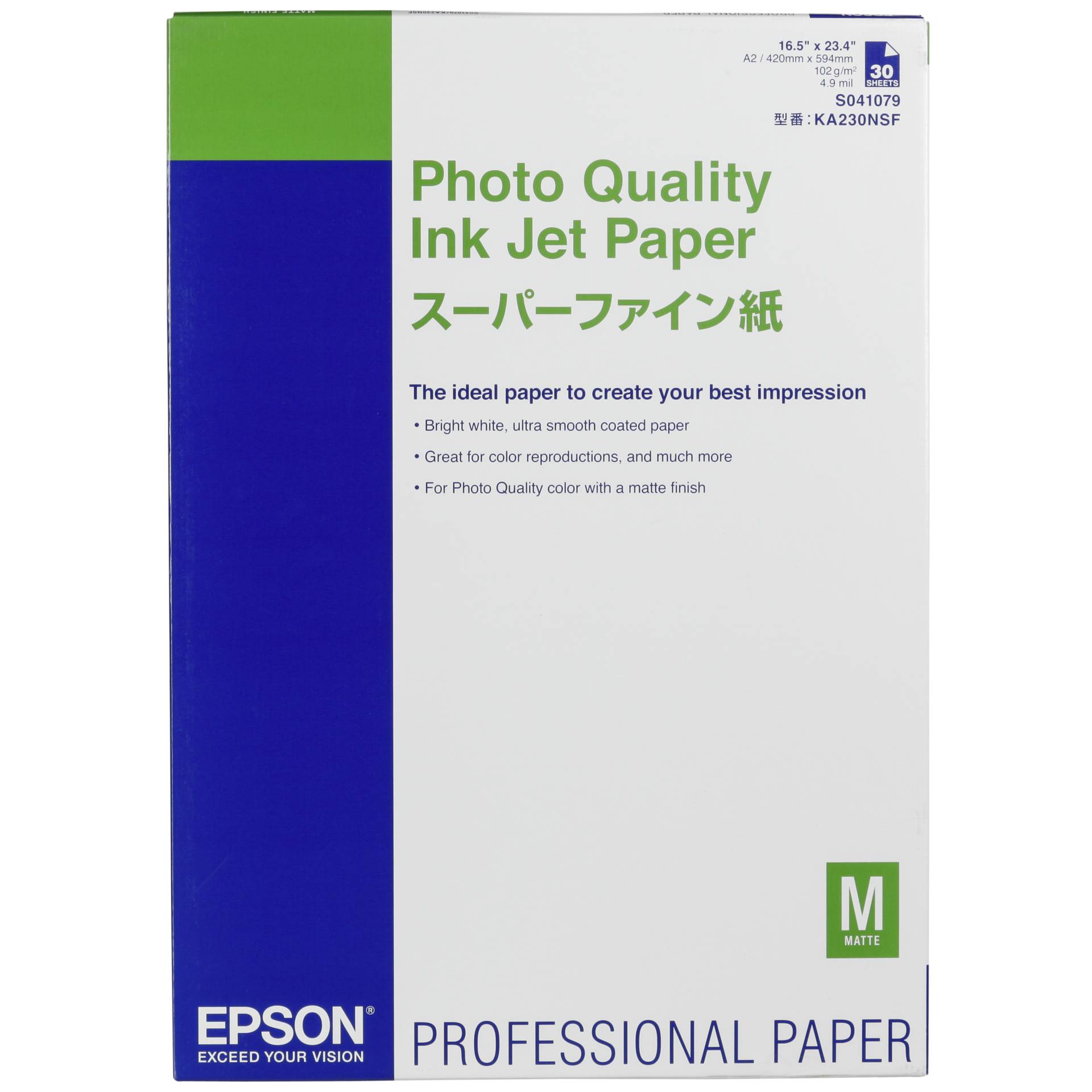 Epson Inkjet carta Photo Quality A 2, 30 fogli, 105 g,   S 0