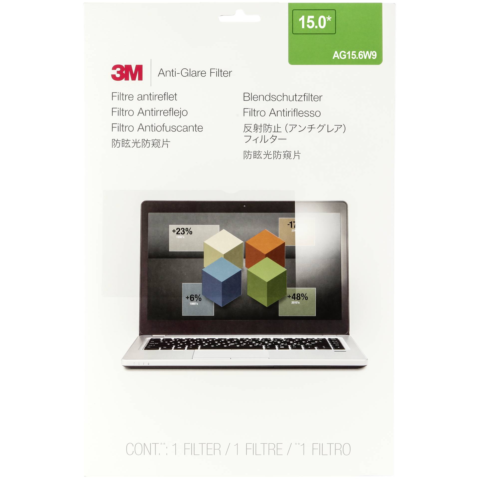 3M AG156W9 Filtro antiriflesso per Widescreen Laptops 15,6