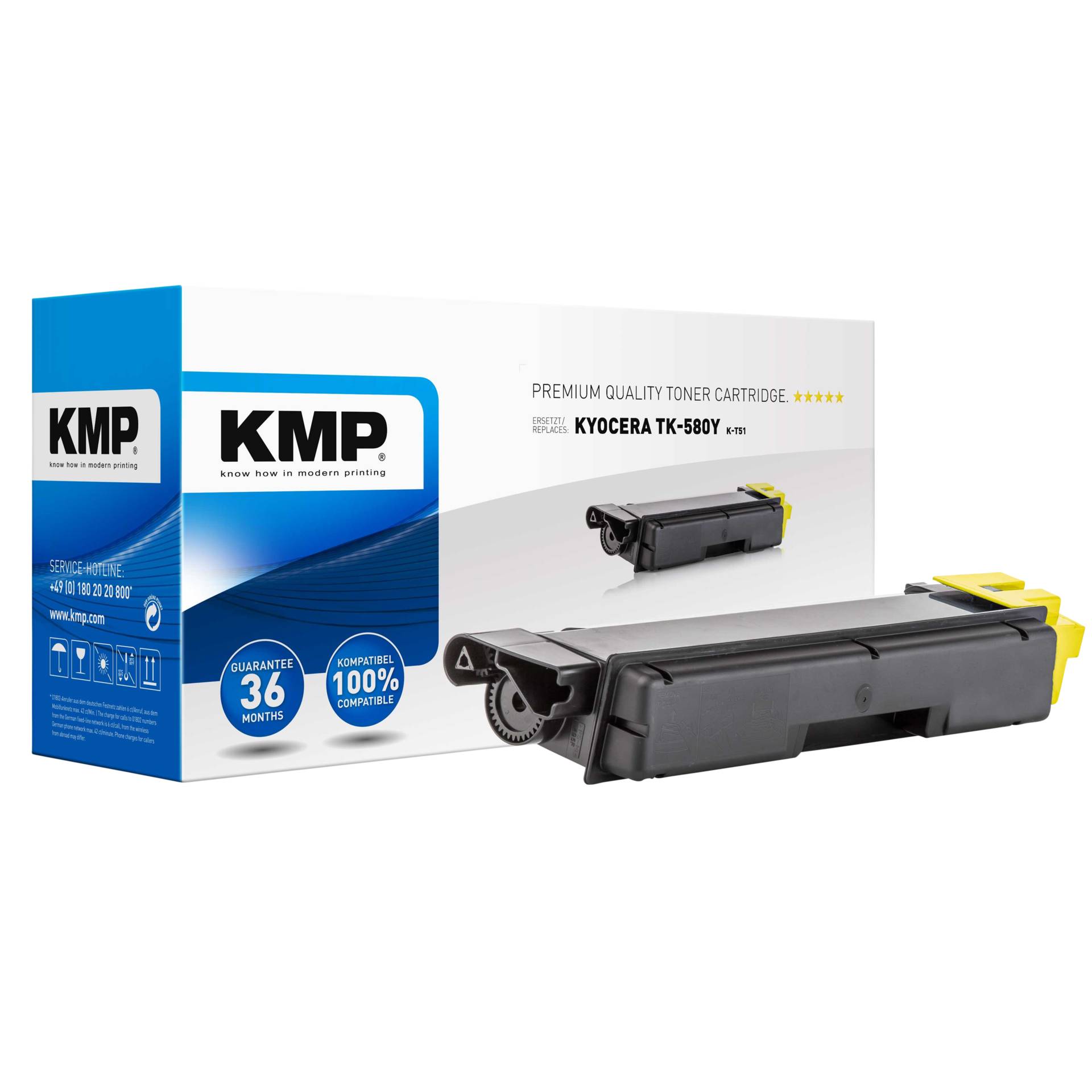 KMP K-T51 cartuccia giallo compatibile con Kyocera TK-580 Y