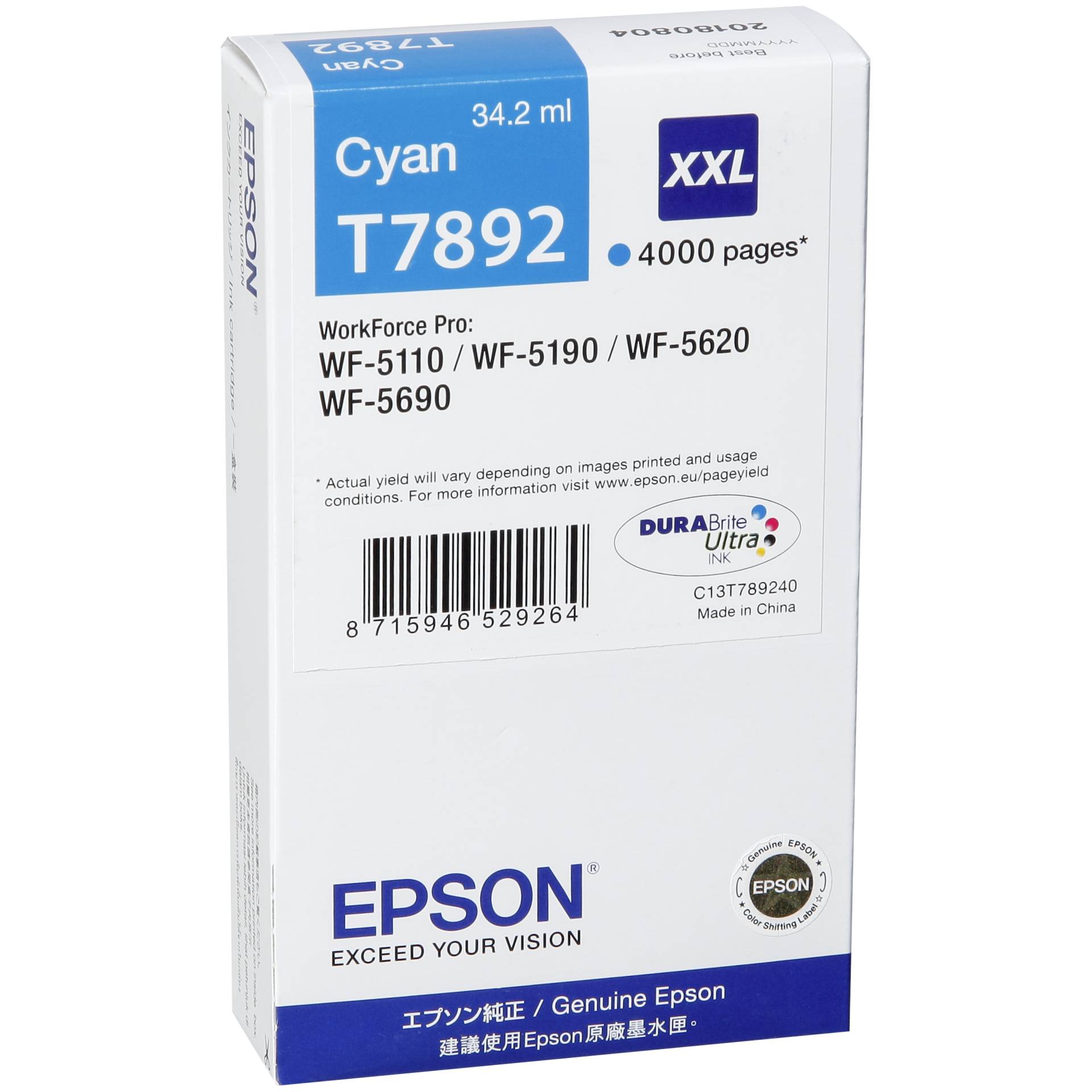 Epson DURABrite Ultra Ink XXL cartuccia ciano T 7892