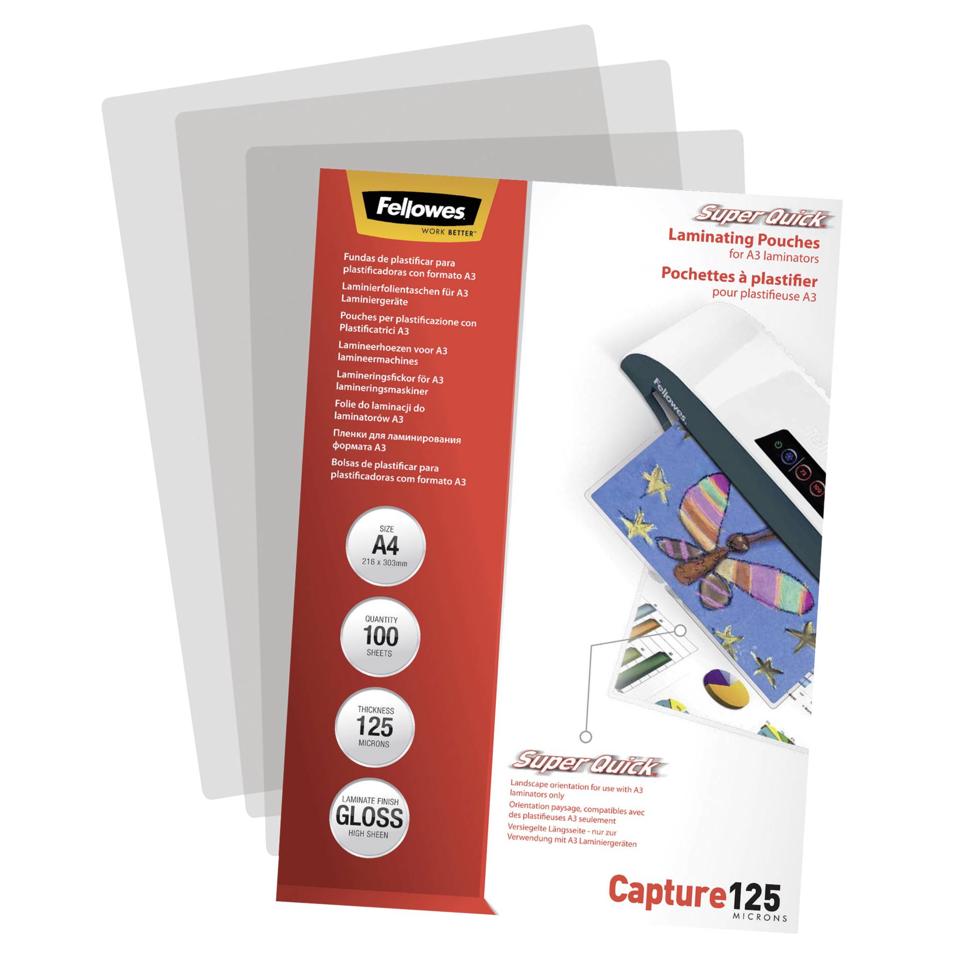 Fellowes SuperQuick A4 125 mic lucido