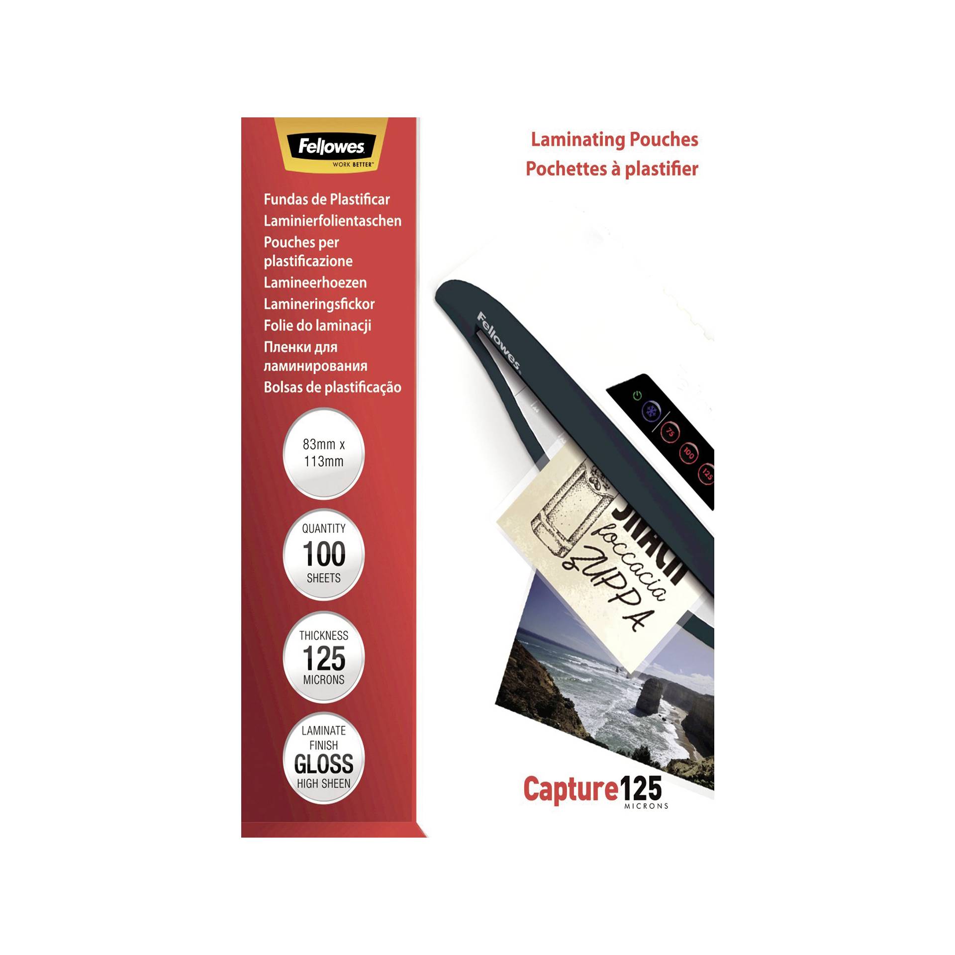 Fellowes pell. di laminazione 83x113 mm 125 mic lucida