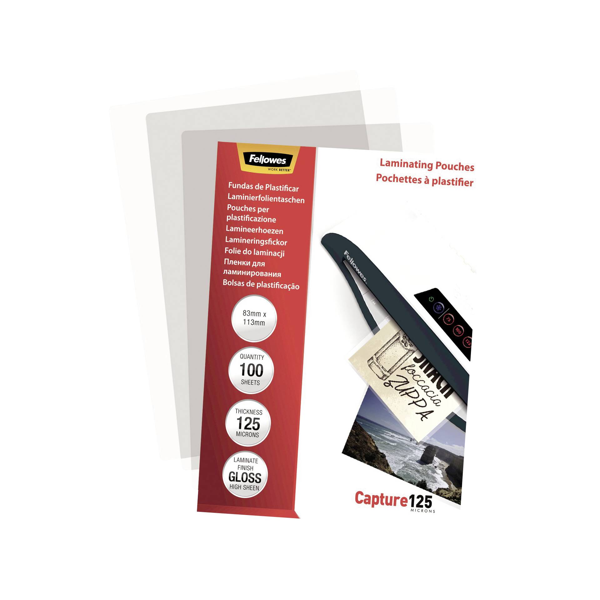 Fellowes pell. di laminazione 83x113 mm 125 mic lucida