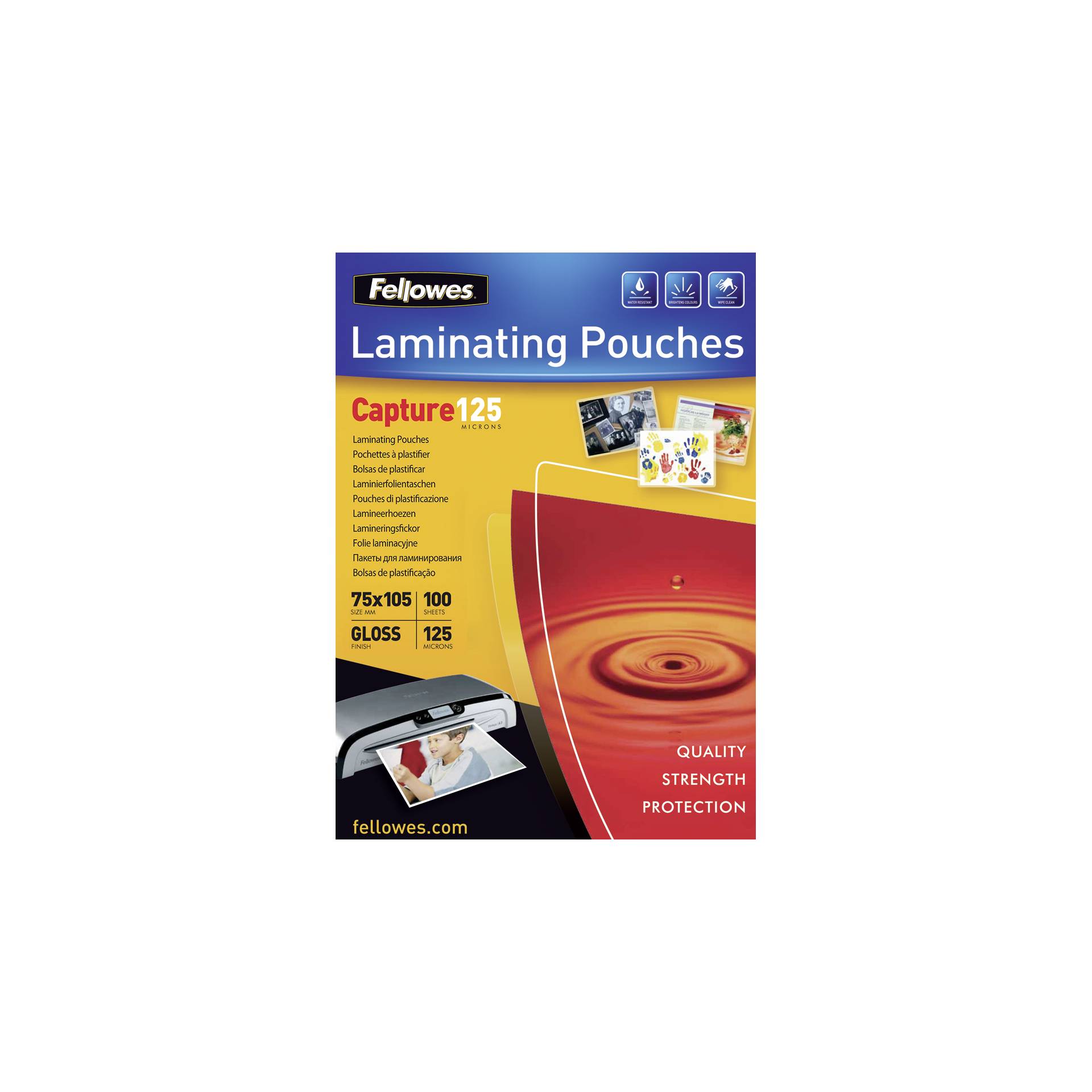 Fellowes  pell. di laminazione 75x105 mm 125 mic lucida