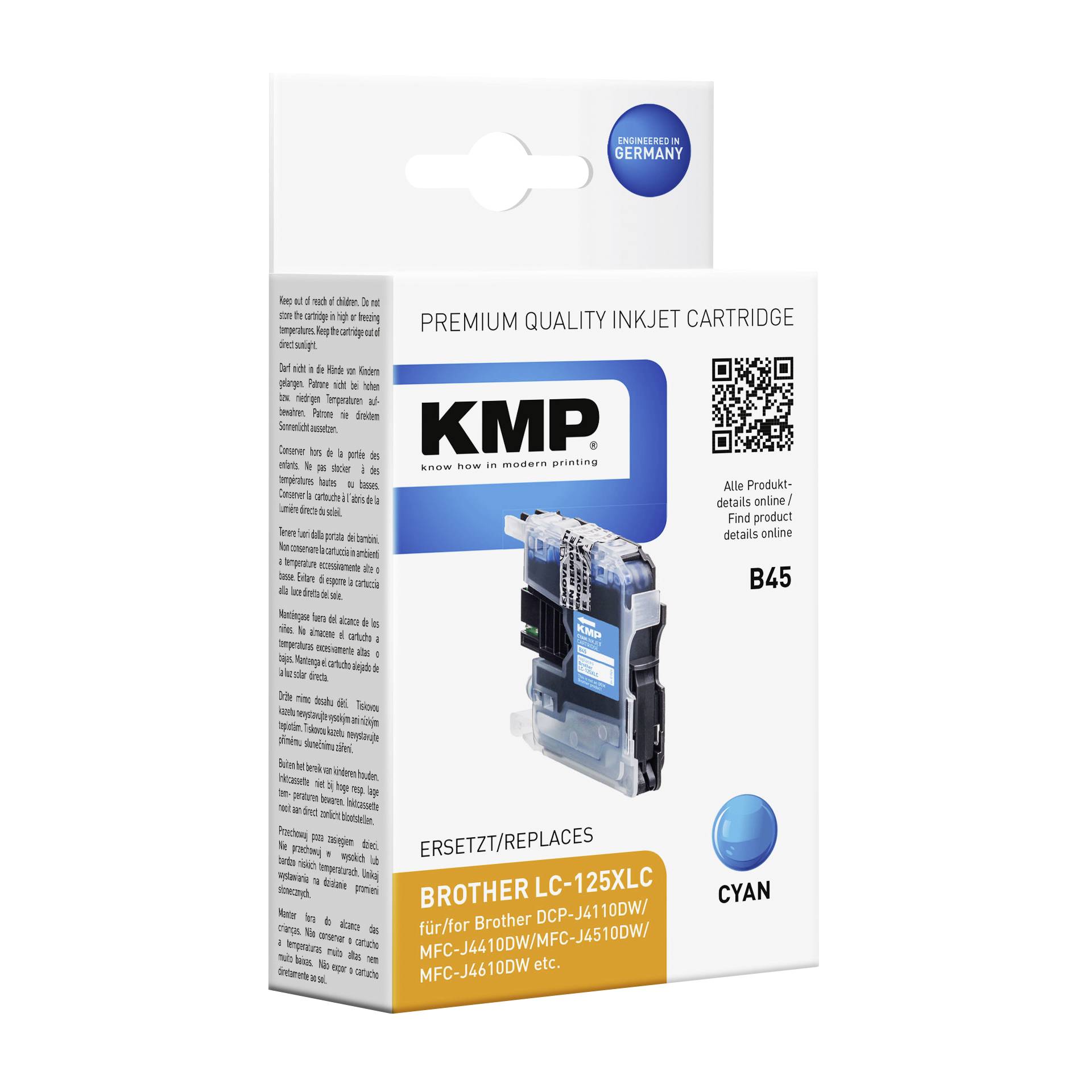 KMP B45 cartuccia ciano compatibile -  Brother LC-125XLC