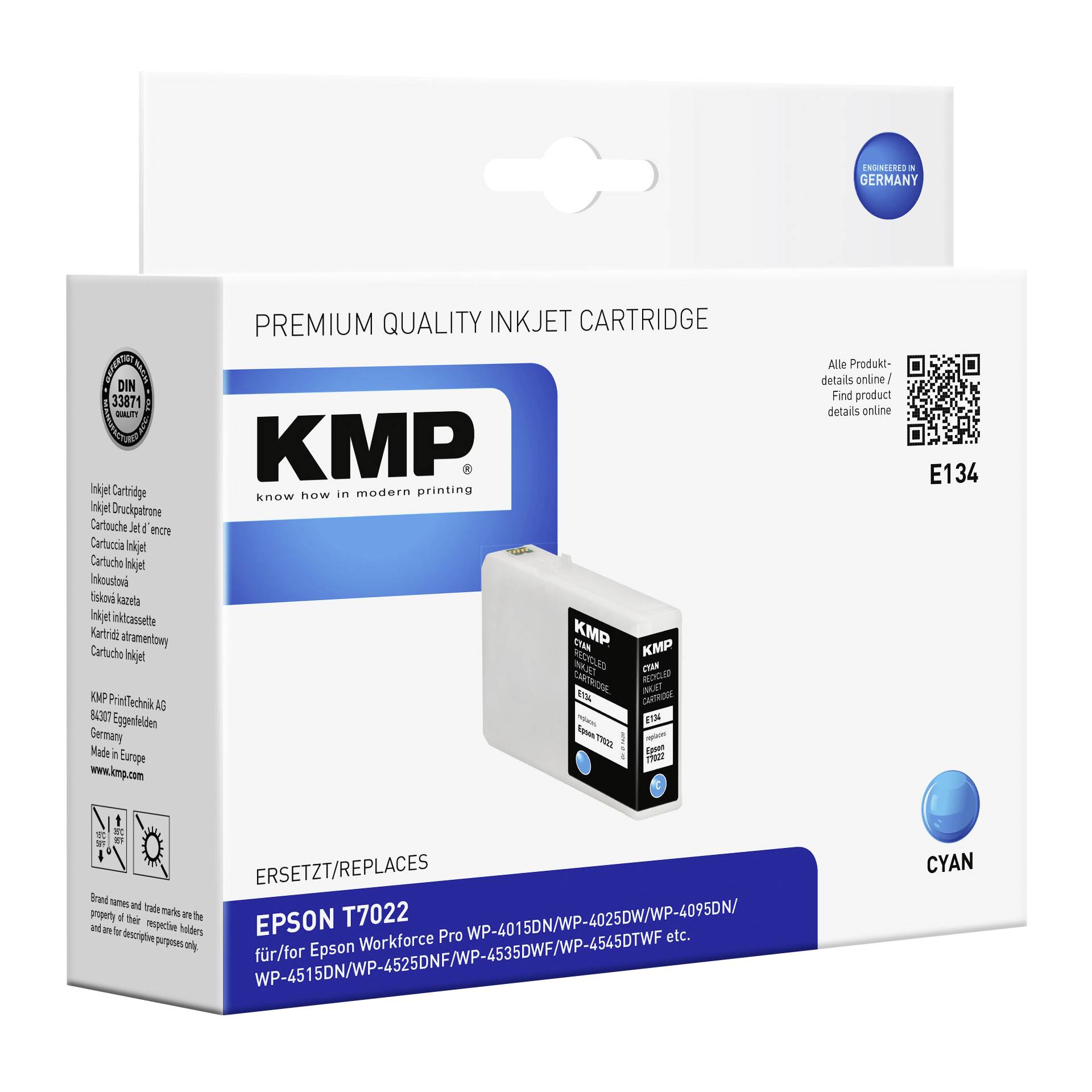 KMP E134 cartuccia ciano compatibile con Epson T7022