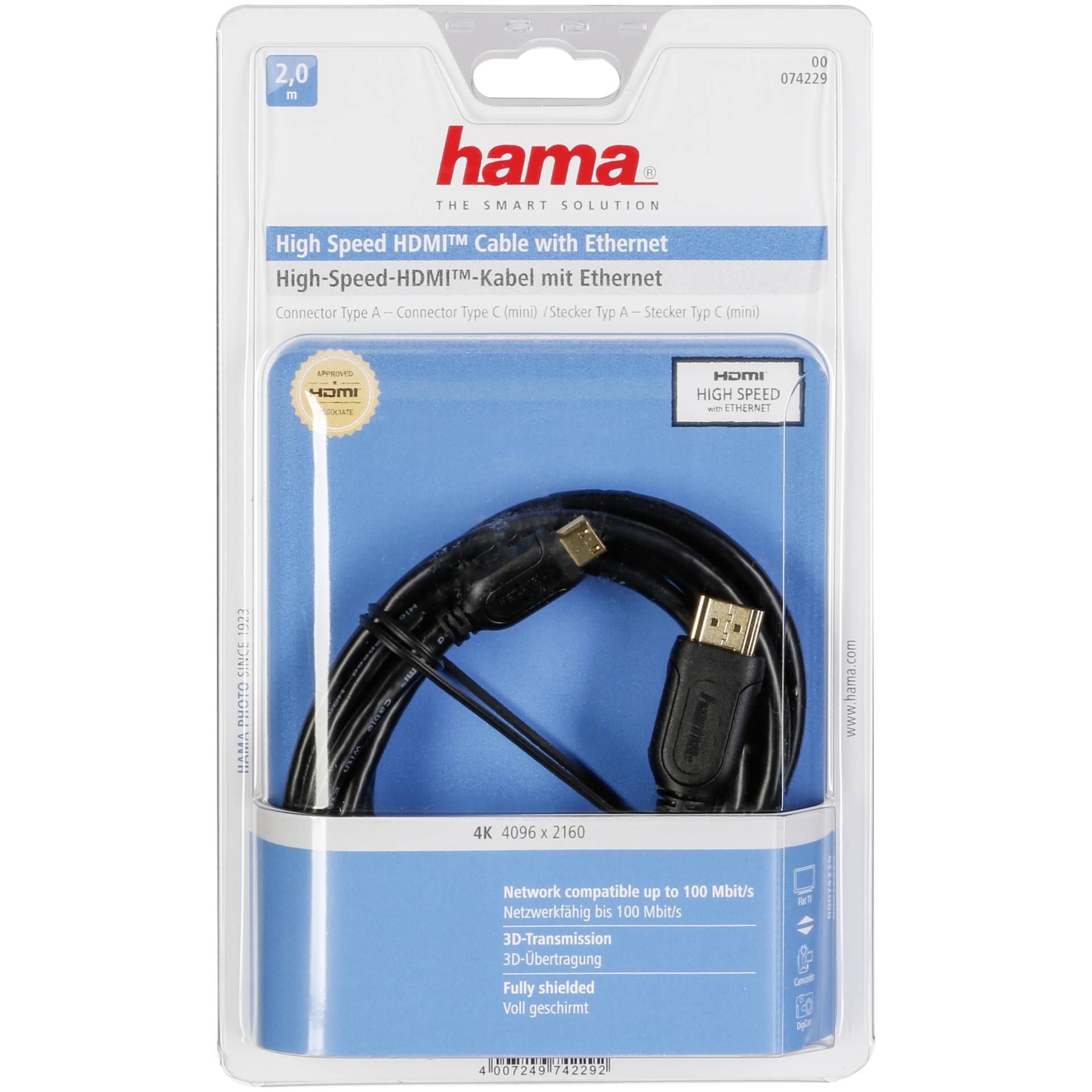 Hama High Speed HDMI cavo HDMI - mini HDMI Ethernet 2 m