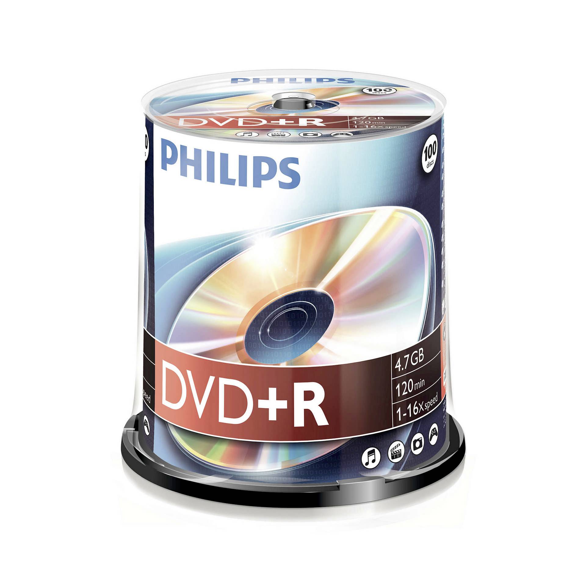 1x100 Philips DVD+R 4,7GB 16x SP