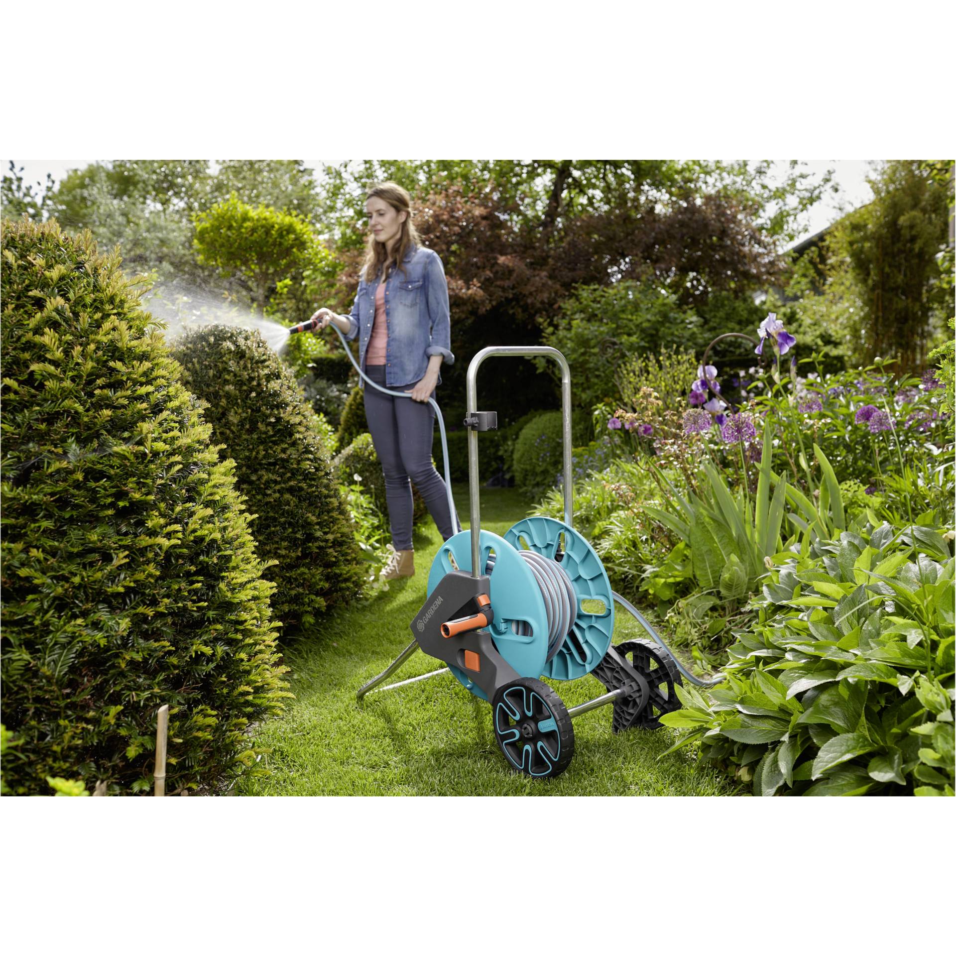 Gardena carrello avvolgitubi AquaRoll M tubo 20 m + access.