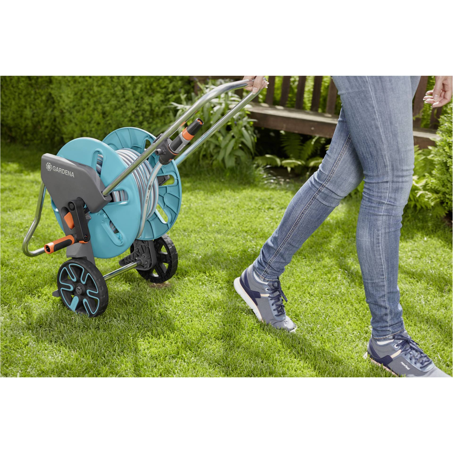 Gardena carrello avvolgitubi AquaRoll M tubo 20 m + access.