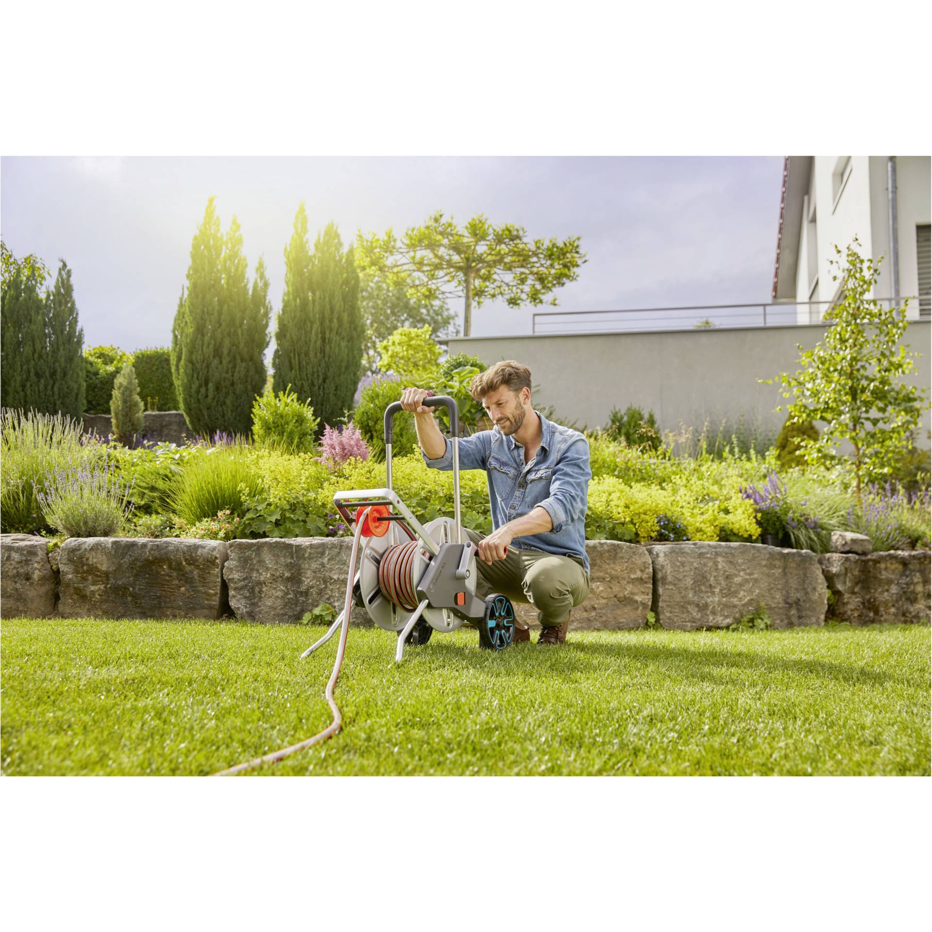 Gardena carrello avvolgitubi AquaRoll M Easy metallo set