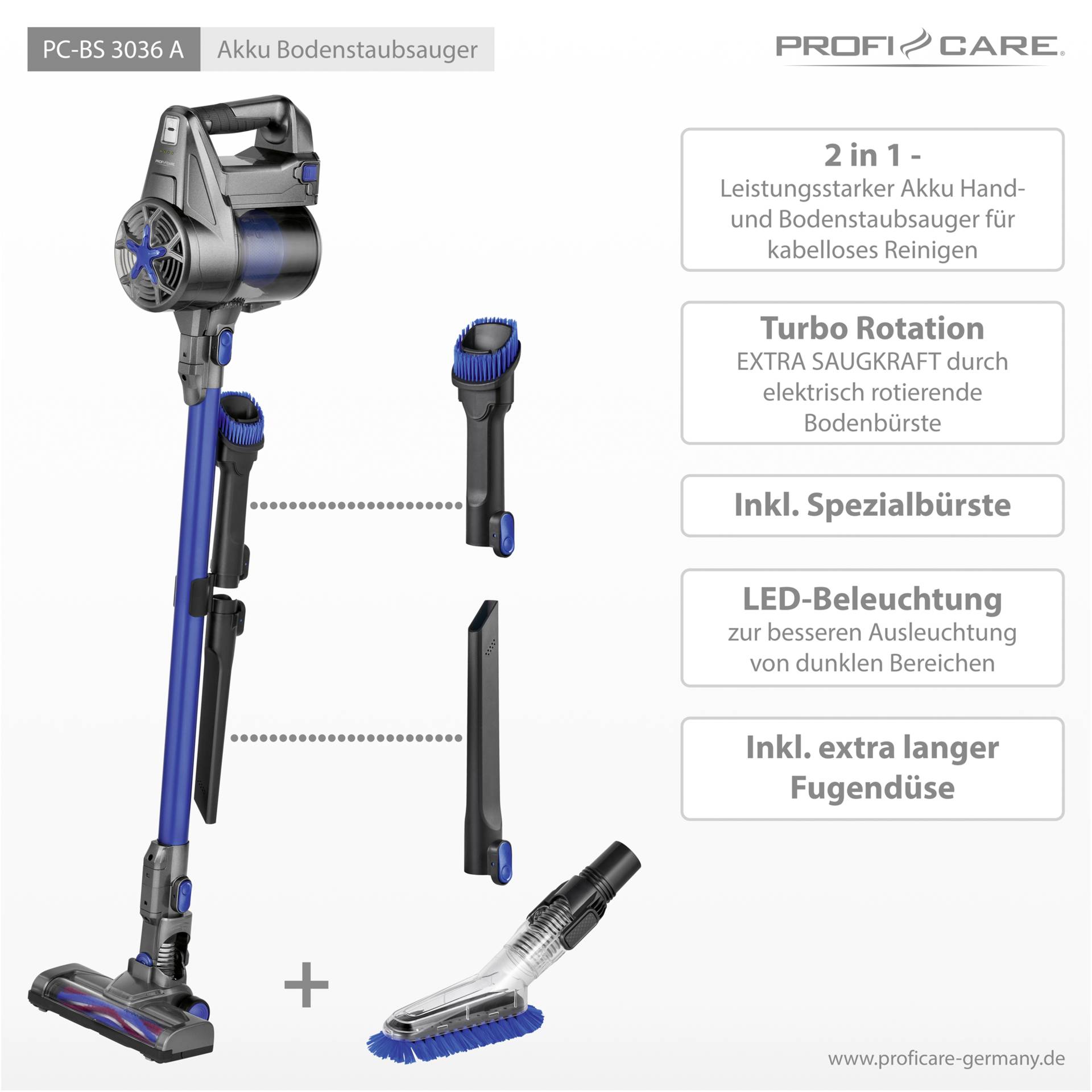 Proficare PC-BS 3036 A antracite 22,2 V / 2200 mAh